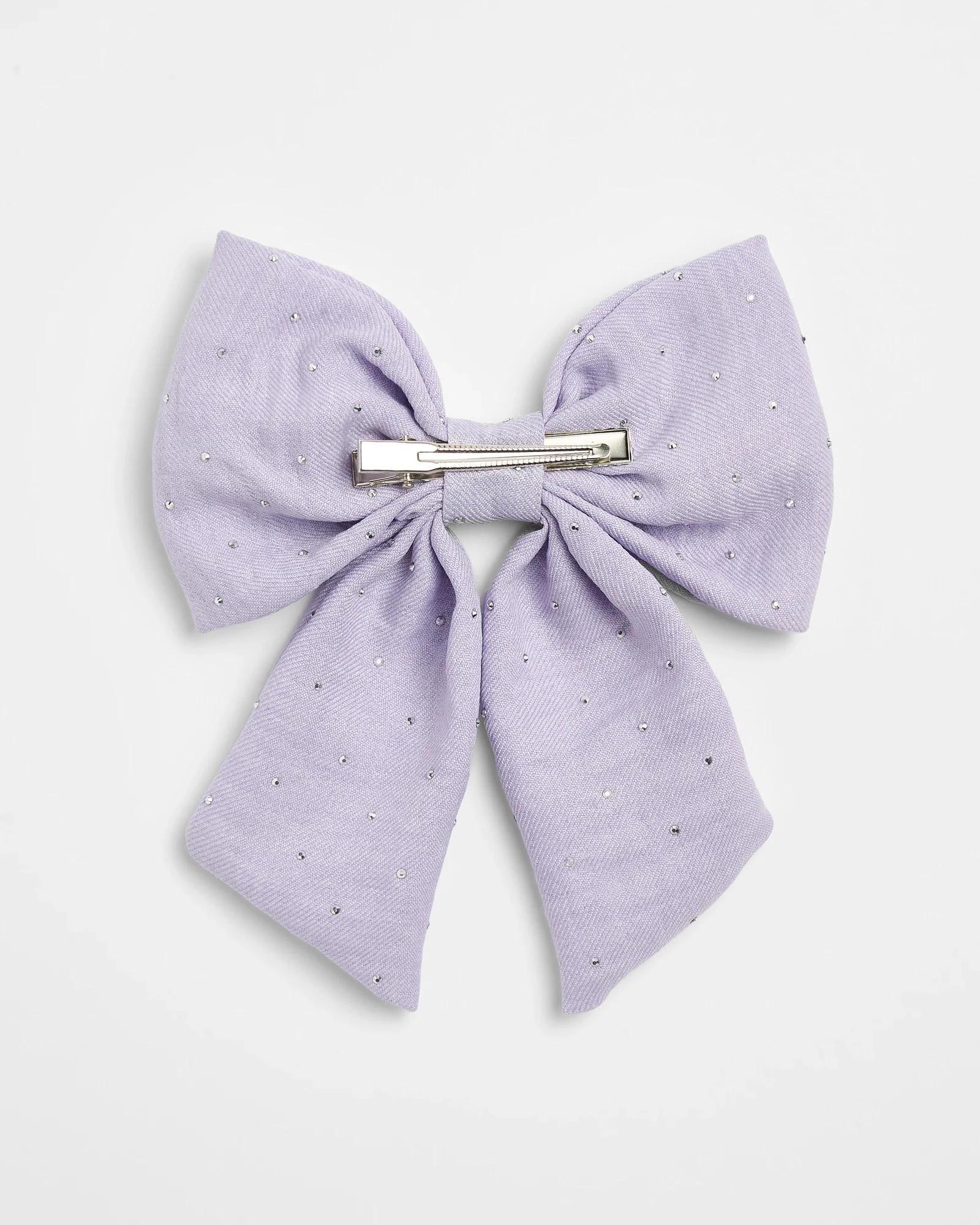 2 Target Kids Sparkle Bow Hair Clip PURPLE, 2 of 2