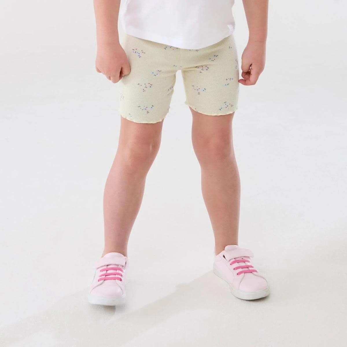 1 Printed Rib Bike Shorts BLUSH BLOOMS FLORALS SORBET, 1 of 5