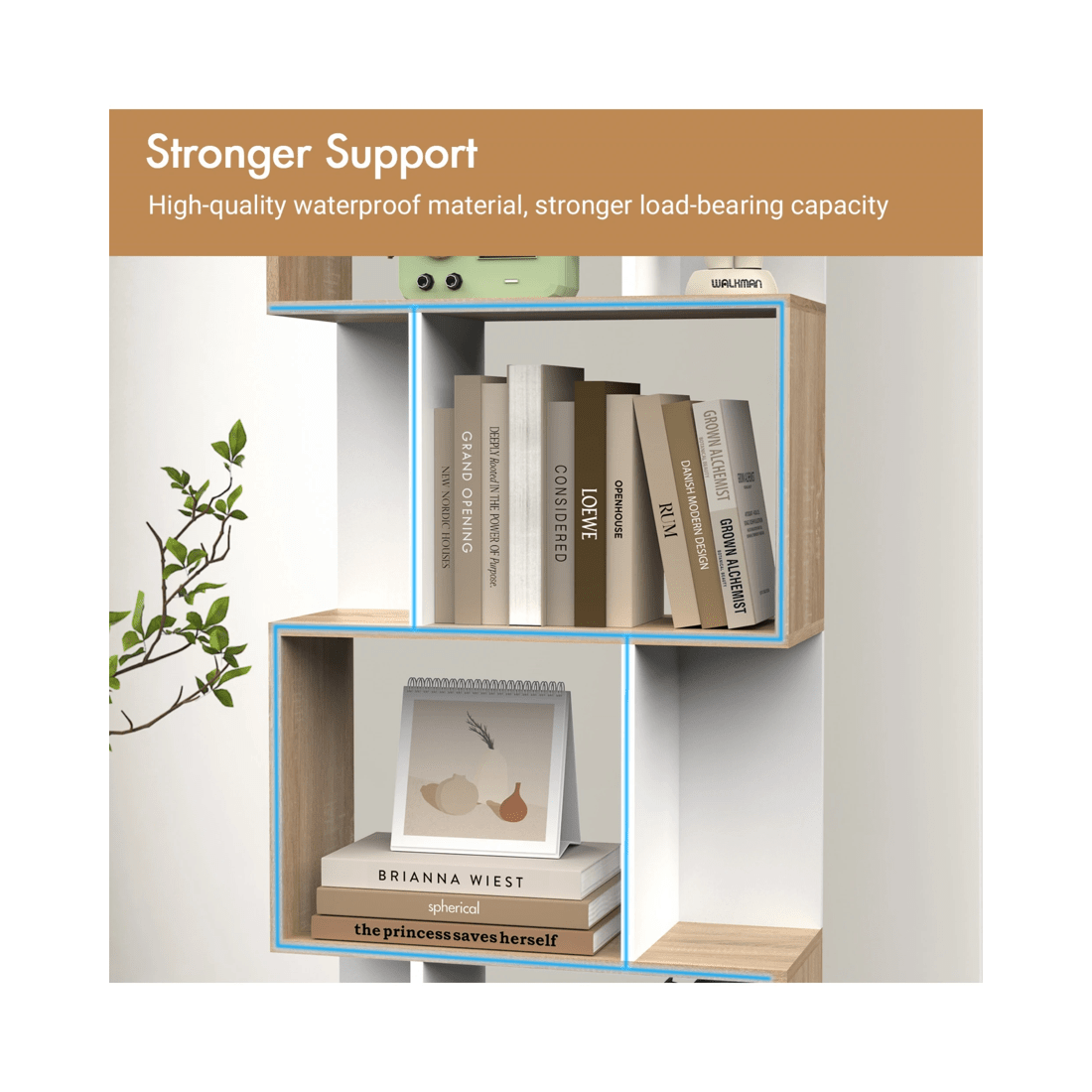 6 Advwin 5-Tier Cube Bookshelf Storage Bookcase Display Shelf, 6 of 9