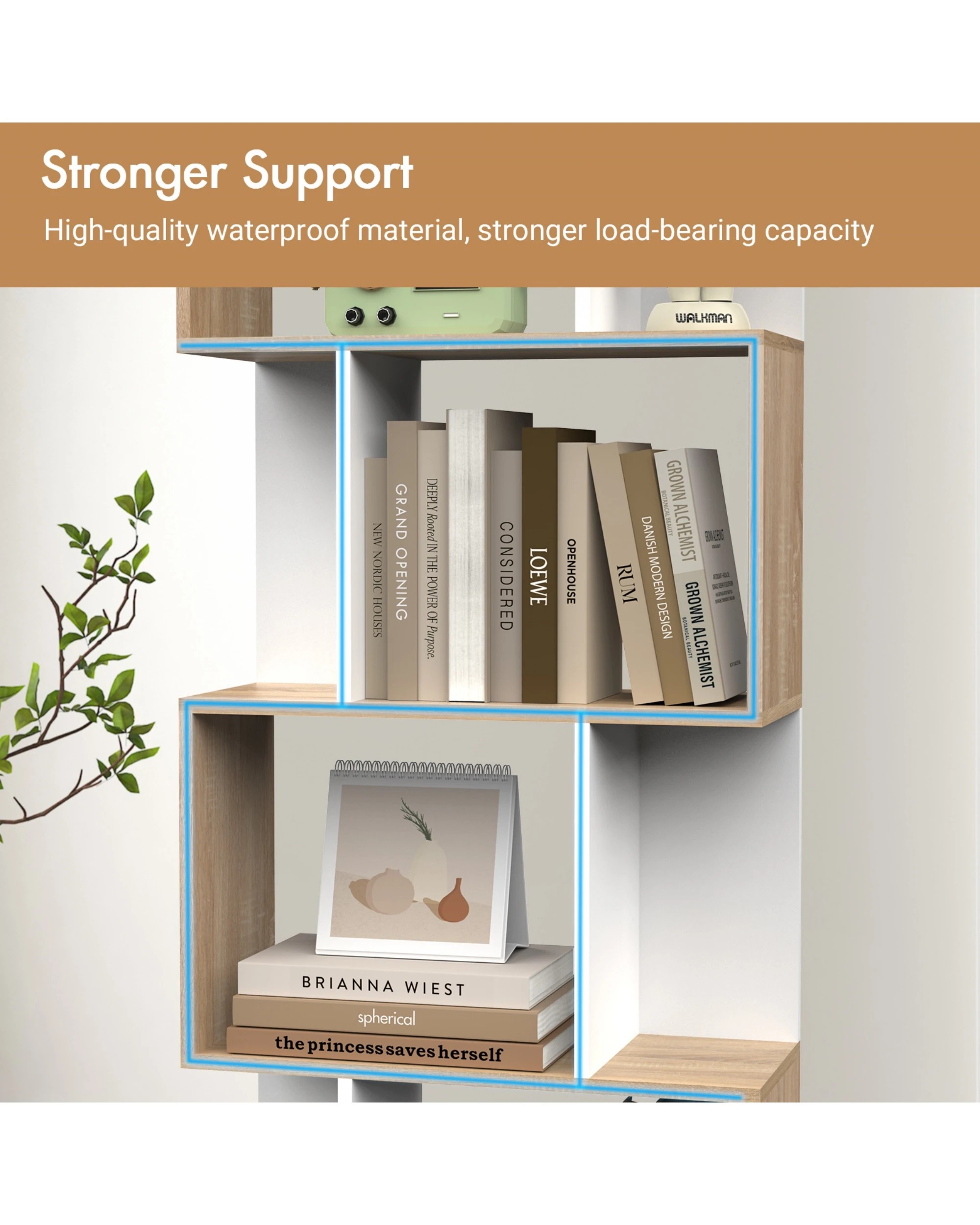 6 Advwin 5-Tier Cube Bookshelf Storage Bookcase Display Shelf, 6 of 9