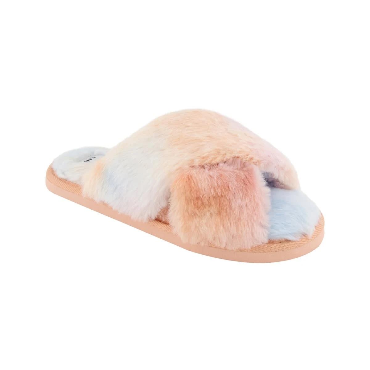 1 Crossover Furry Slippers Tiedye, 1 of 3