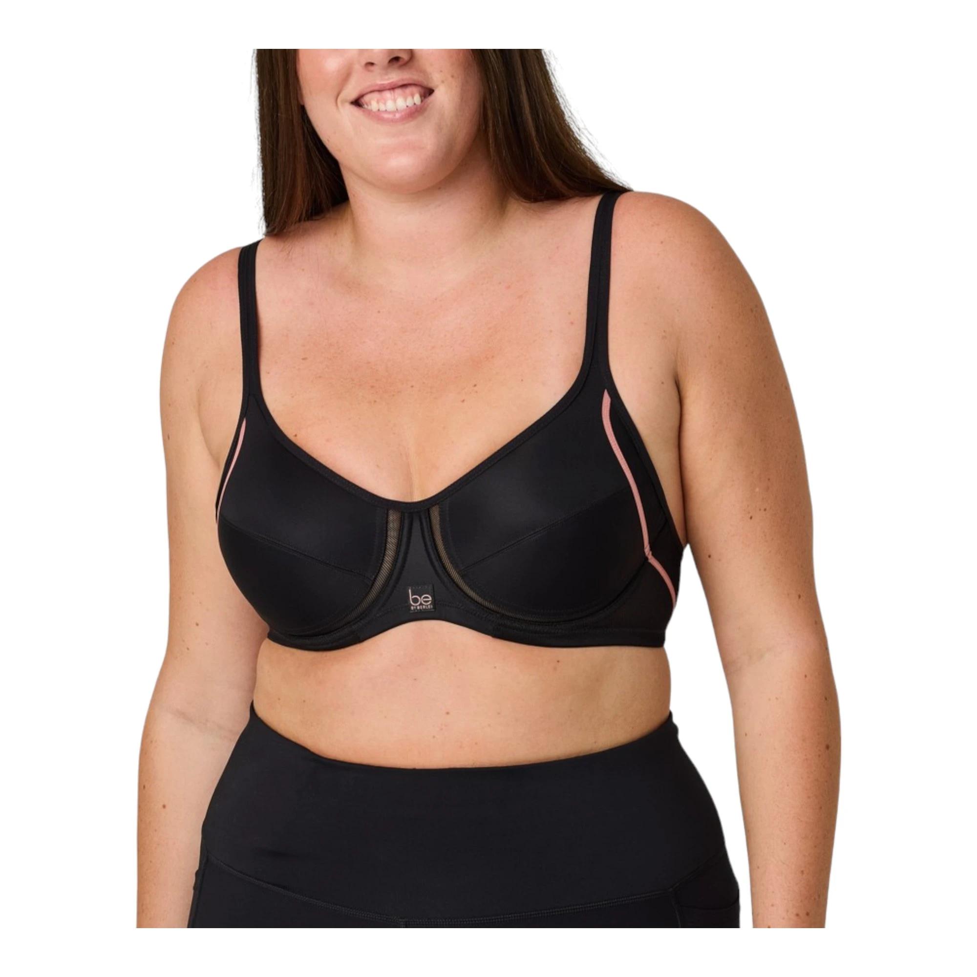 2 Be By Berlei Womens Non-Contour High Impact Sports Bra Black BLACK, 2 of 5