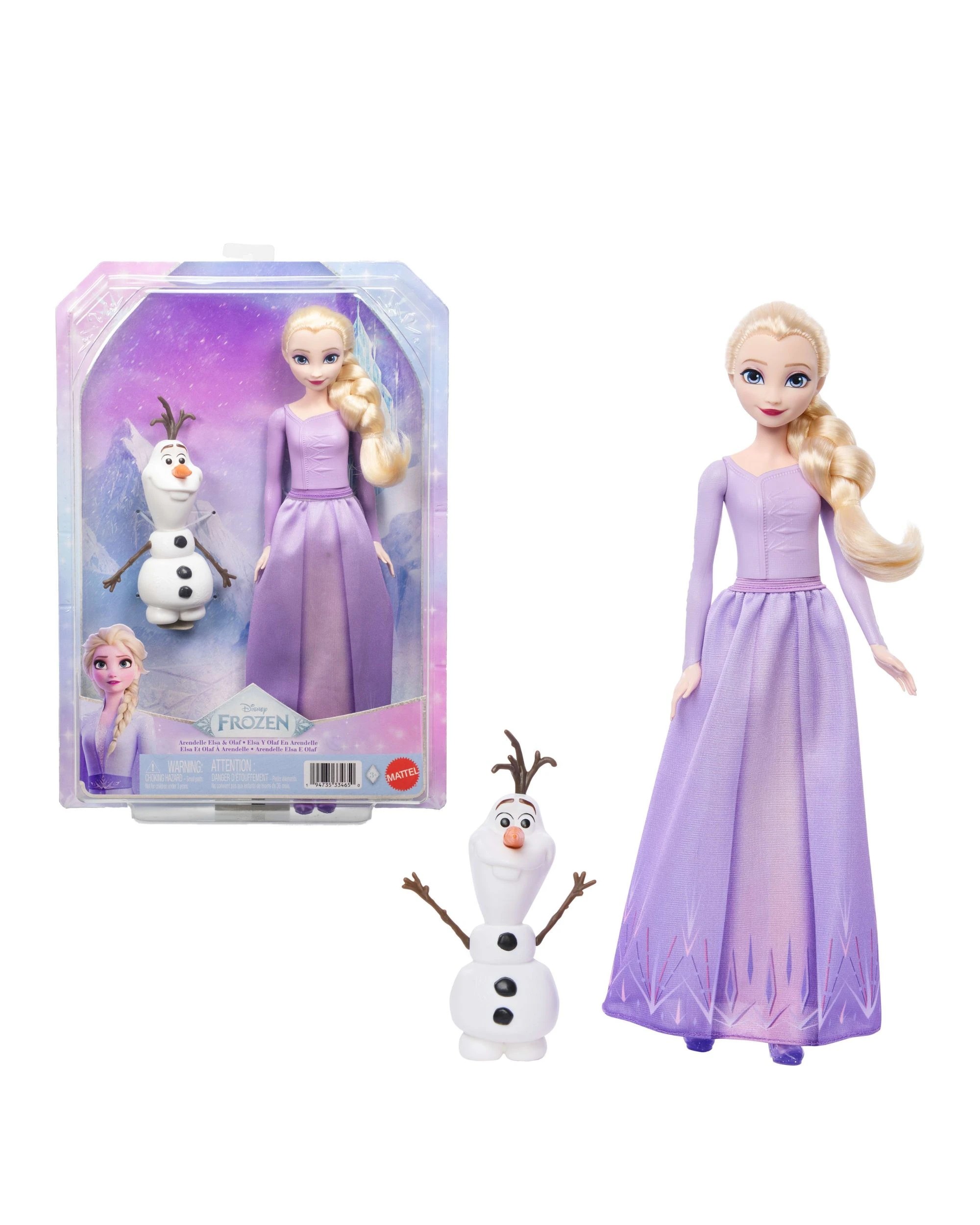 1 Disney Frozen Arendelle Elsa Fashion Doll & Olaf Friend Figure - Purple, 1 of 5