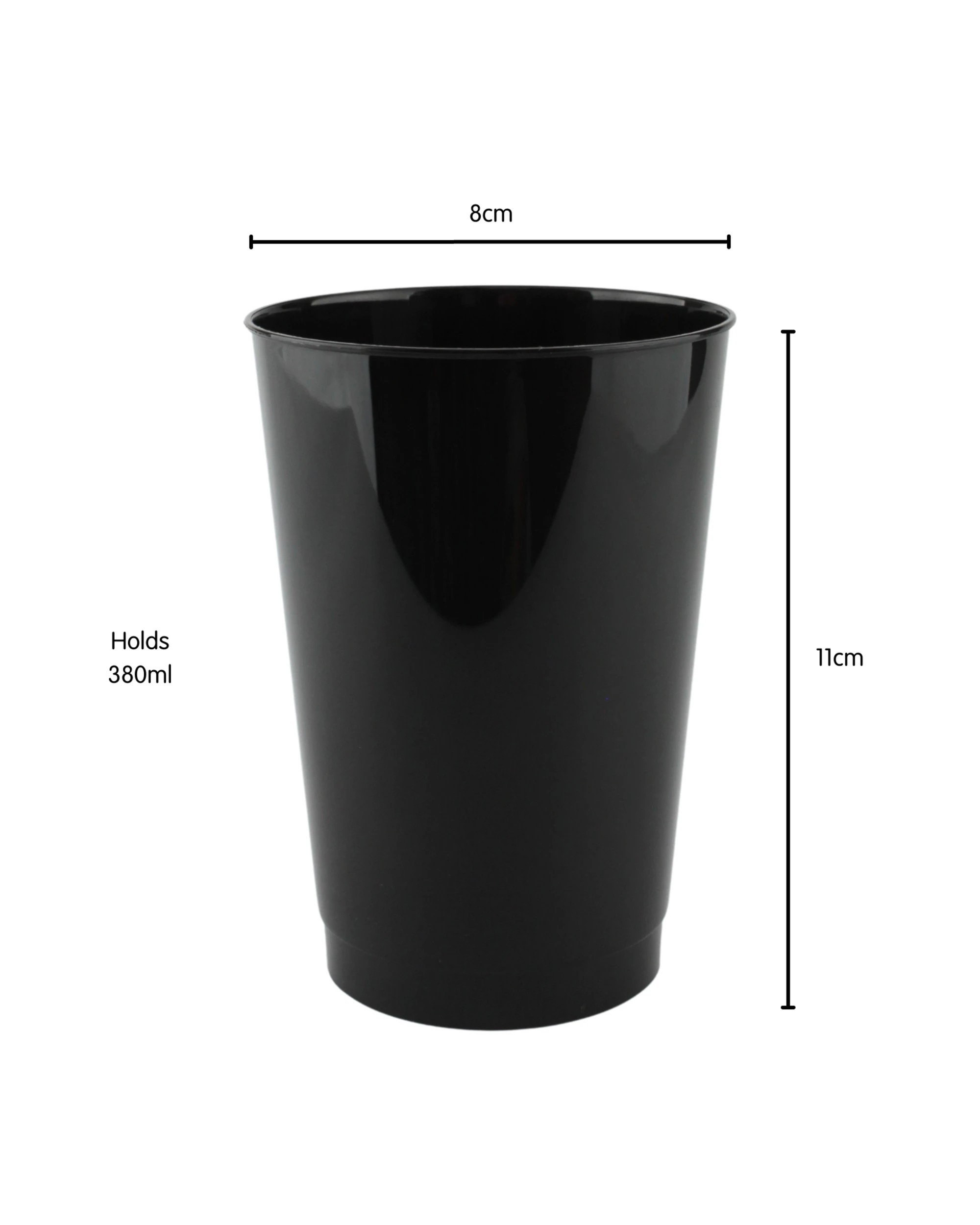 2 Partyware Black Plastic Reusable Cups 380ml Pack of 10 - Black, 2 of 3