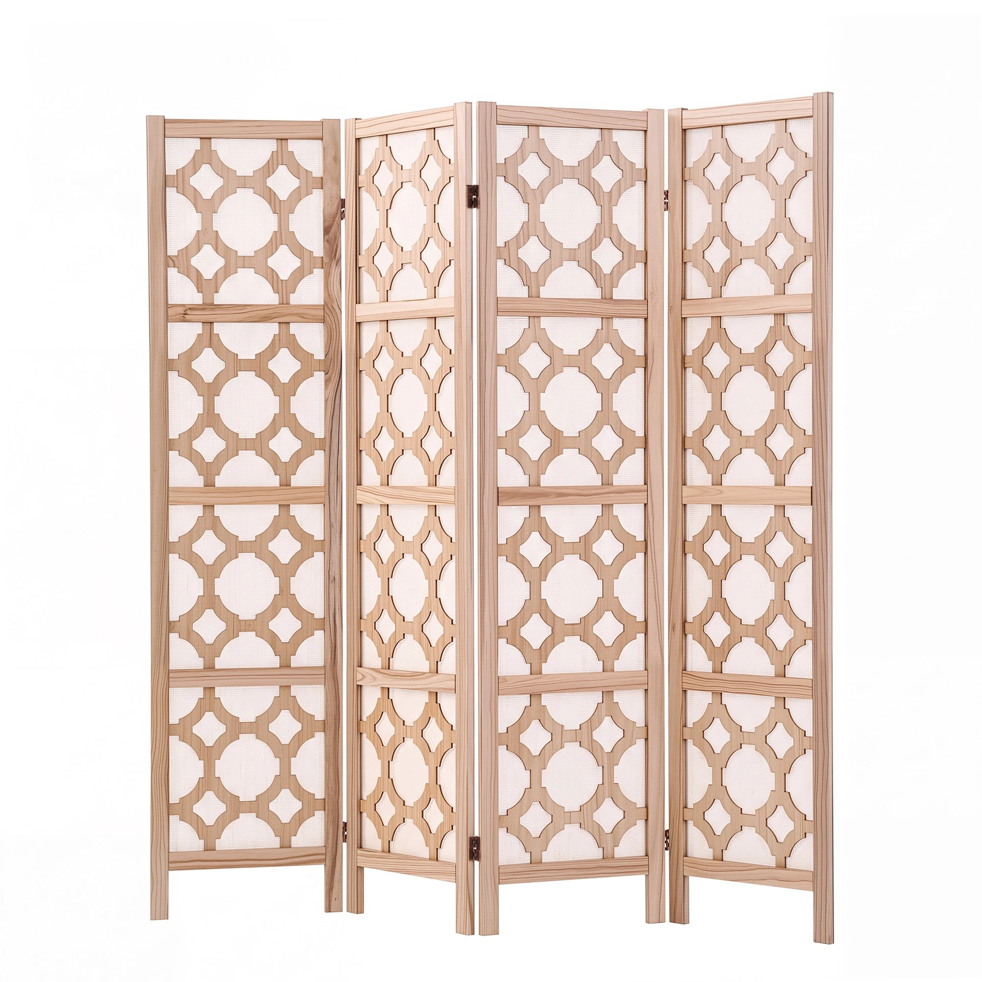 3 Artiss 4 Panel Room Divider Folding Privacy Screen Partition Freestanding Separator 170cm - Natural, 3 of 8