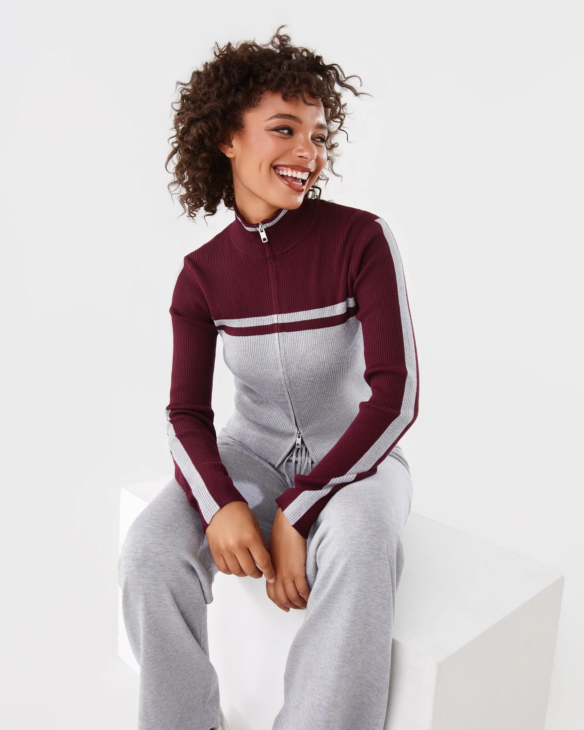 9 True Knit Stripe Tie Up Pants Grey Marle, 9 of 9