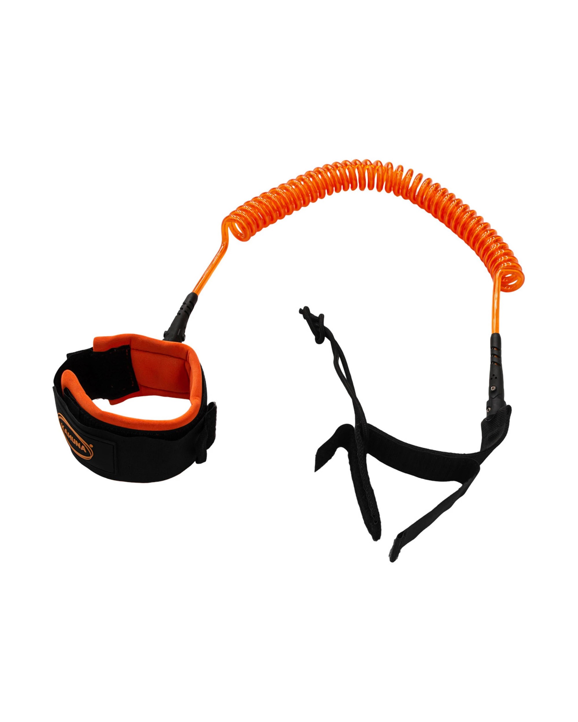 4 Kahuna Hana SUP Coiled Safety Leash - 5.5 mm TPU, Padded Ankle Cuff - Black, 4 of 5
