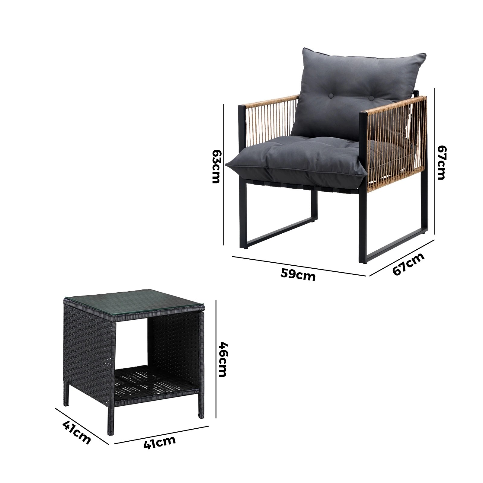 9 Livsip 2 Seater Outdoor Patio Set Rattan Table Garden Lounge Setting Furniture
 - Multi, 9 of 10