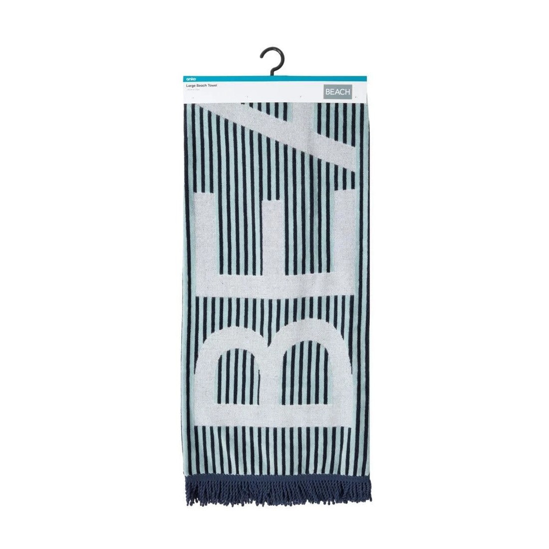 6 Large Cotton Beach Towel - Blue, 6 of 6
