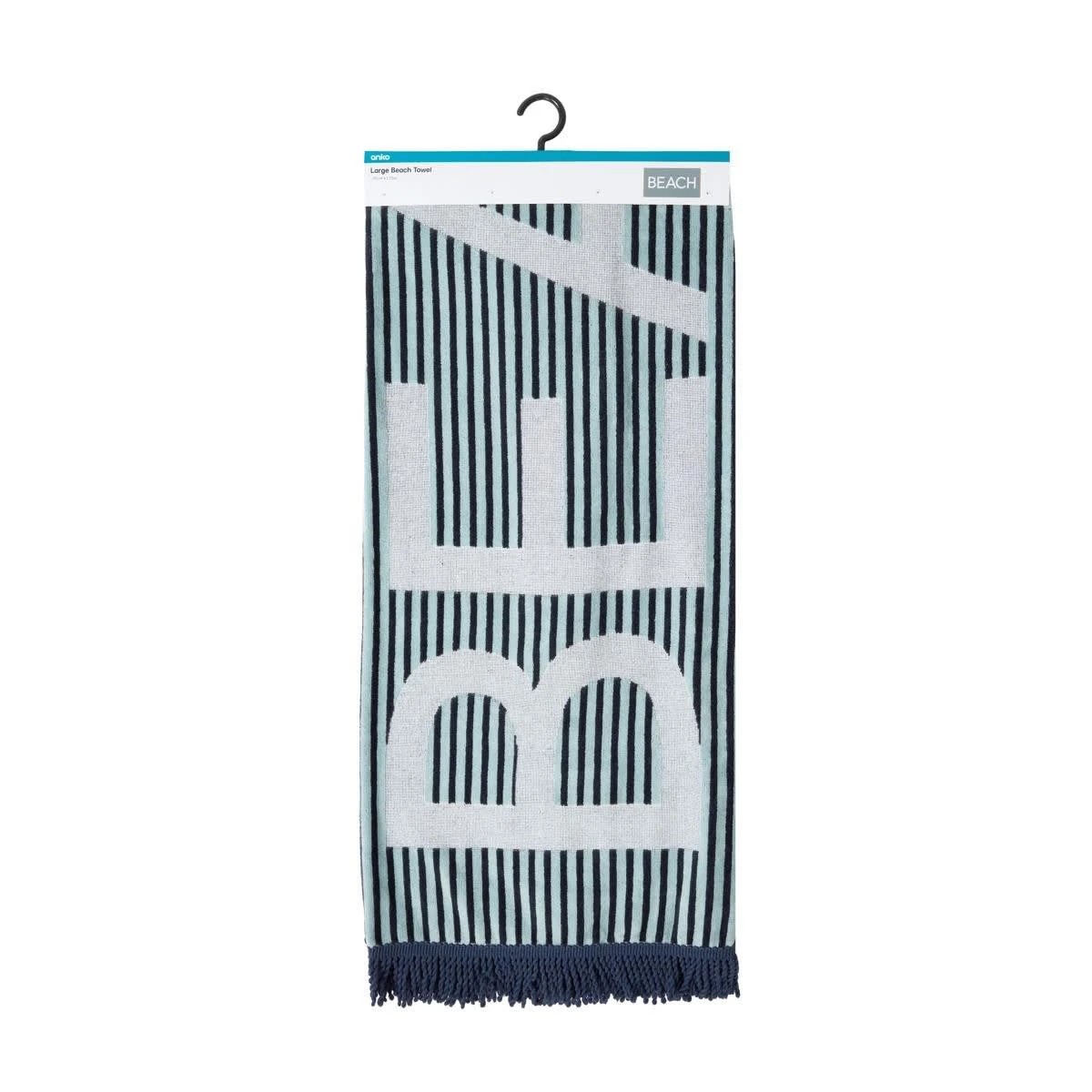 6 Large Cotton Beach Towel - Blue, 6 of 6