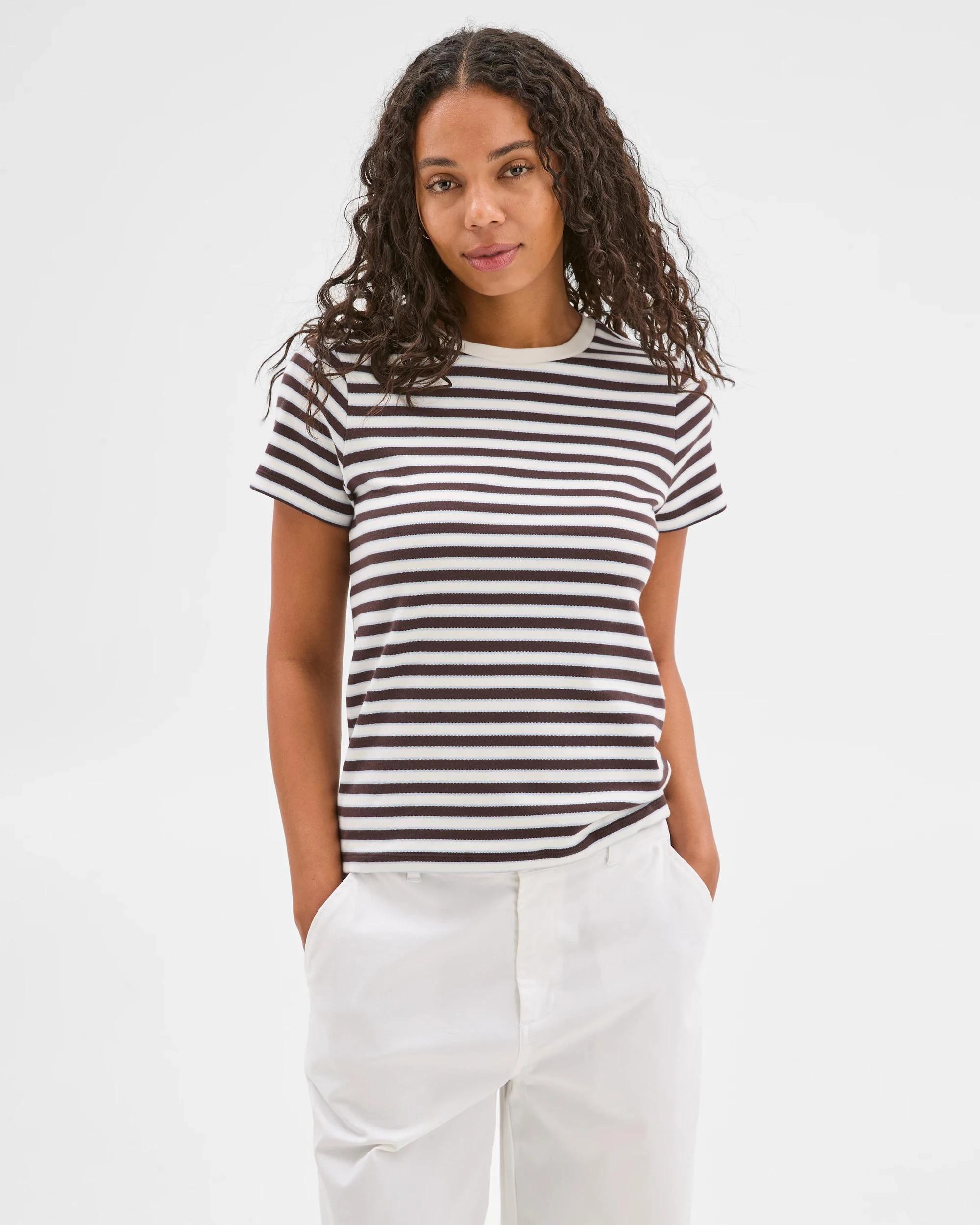 2 Target Australian Cotton Interlock Neat T-Shirt CLOUD DANCER/BRUNETTE/HYDRANGEA, 2 of 6