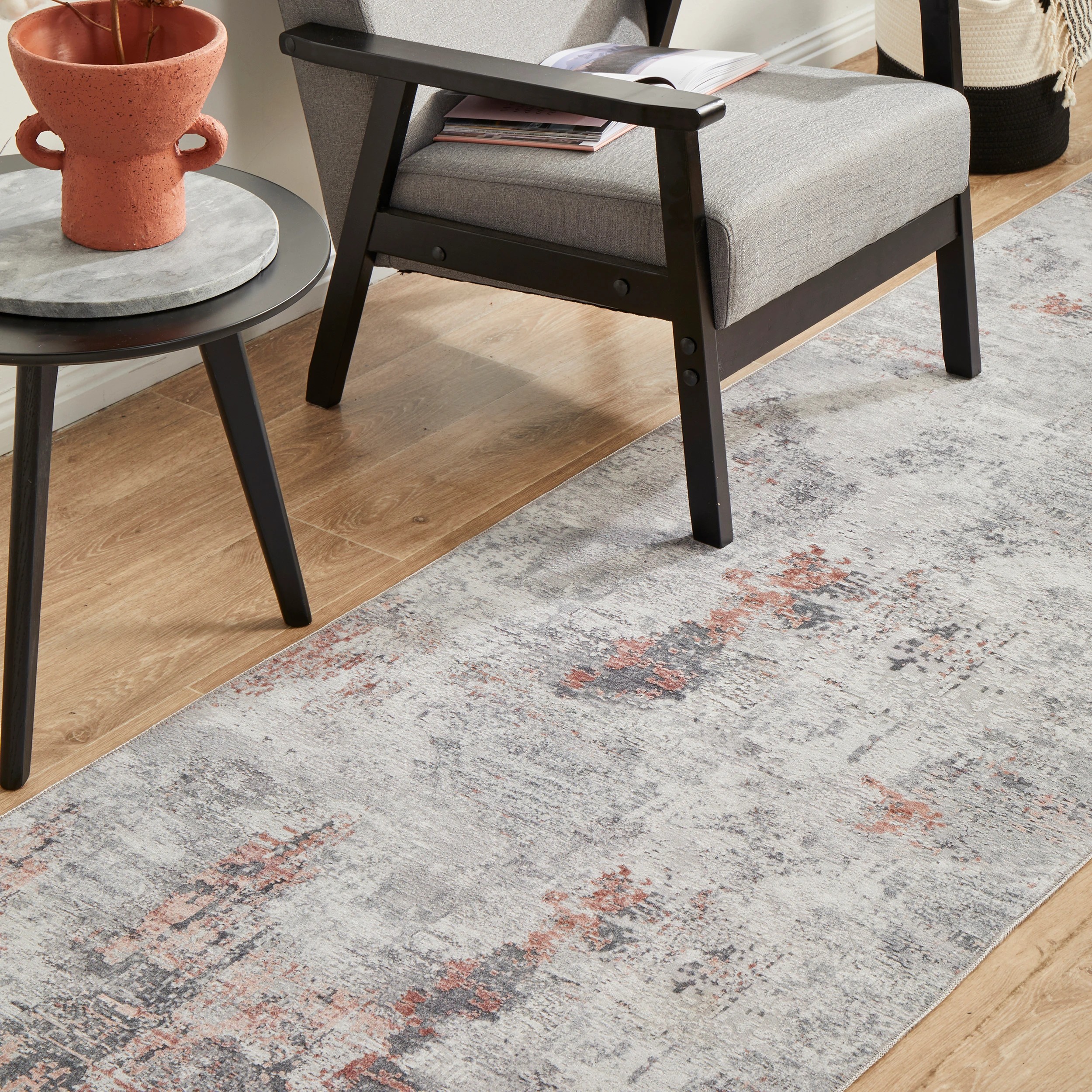 1 Common Ground Rugs Bazaar 156 200x80cm - Small Runner Rug - Silver, 1 of 8