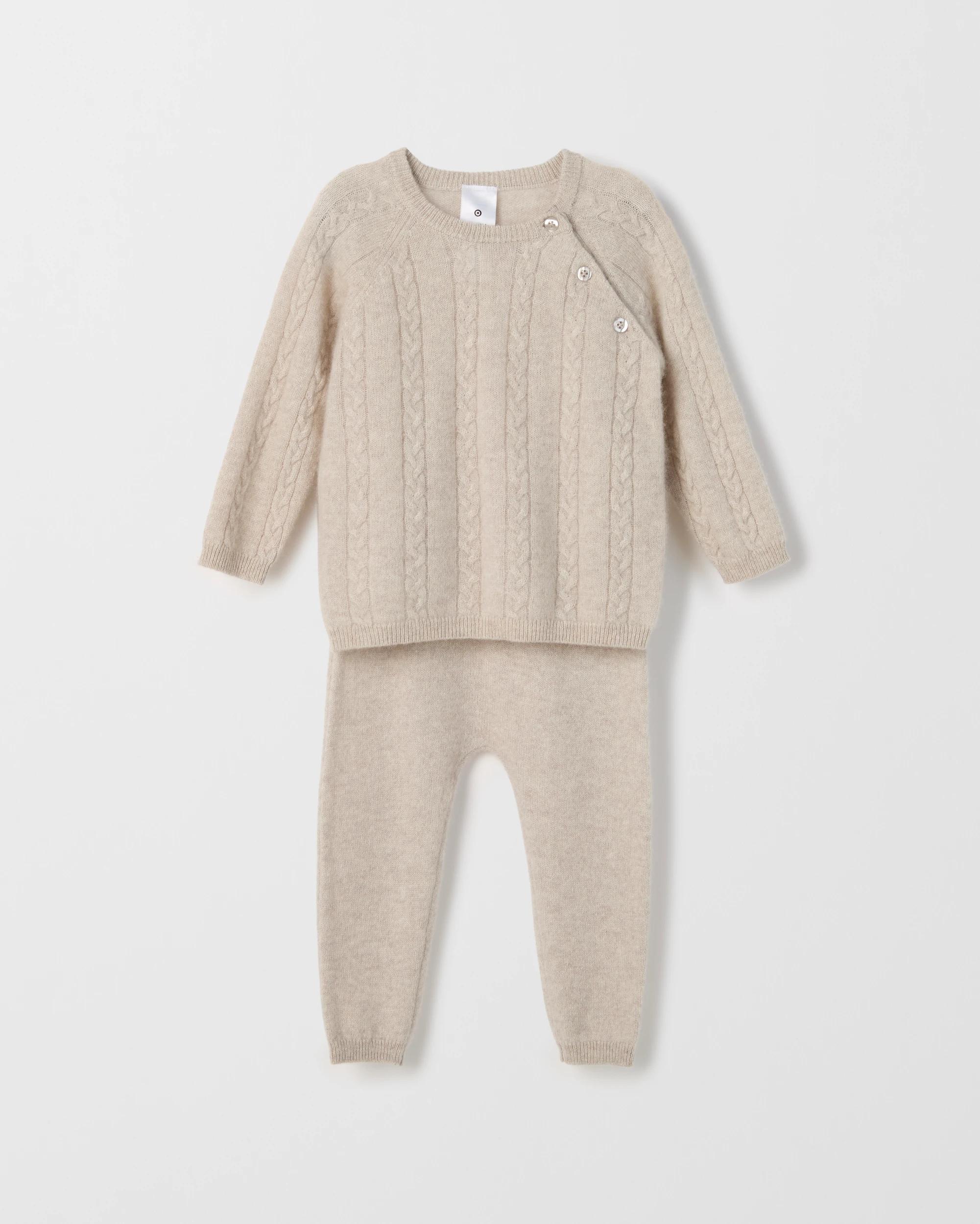 3 Target Baby Baby Cashmere 2 Piece Set Knit Top and Pants OATMEAL MARLE, 3 of 5