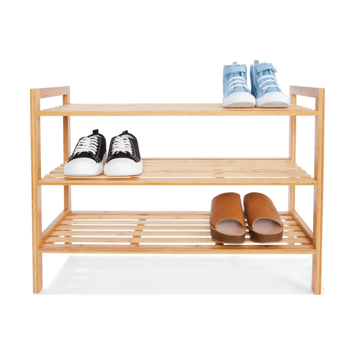 2 3 Tier Stackable Bamboo Shoe Rack, 2 of 3