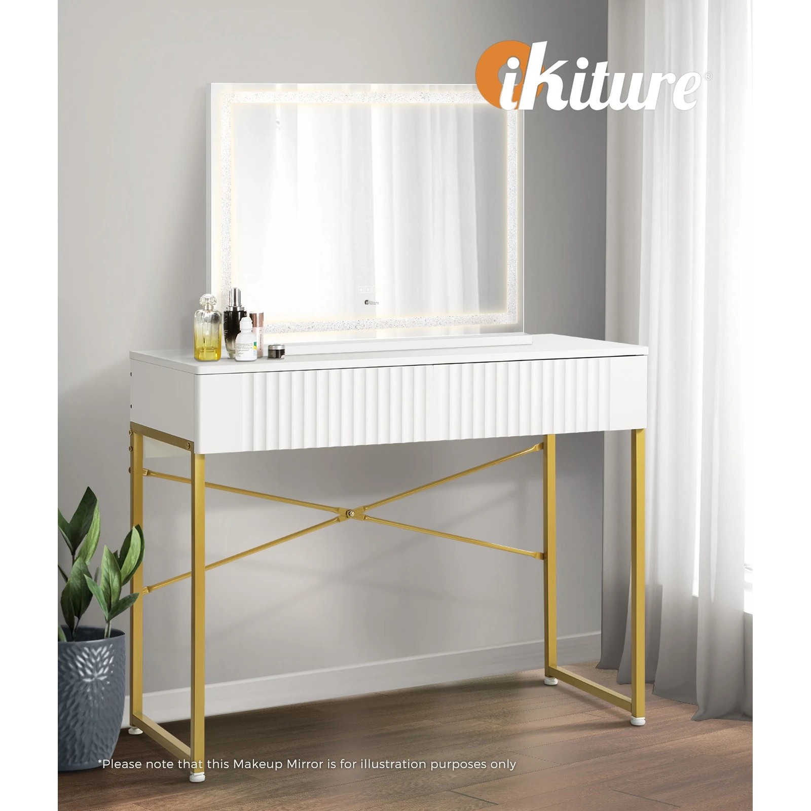 4 Oikiture Dressing Table Vanity Makeup Desk 2 Drawers
 - Multi, 4 of 9