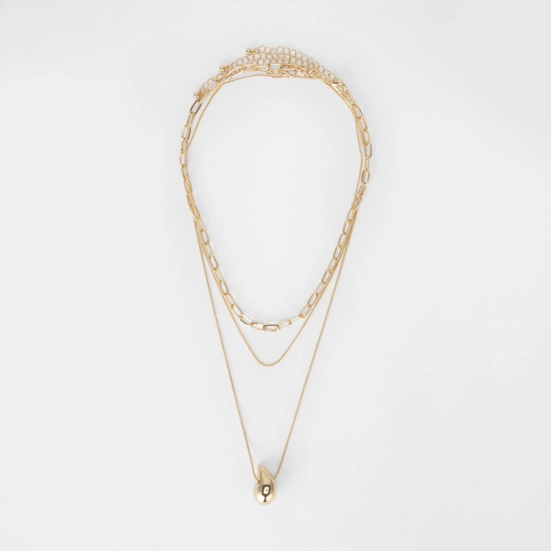 2 Teardrop 3 Layered Necklace - Gold Tone, 2 of 4