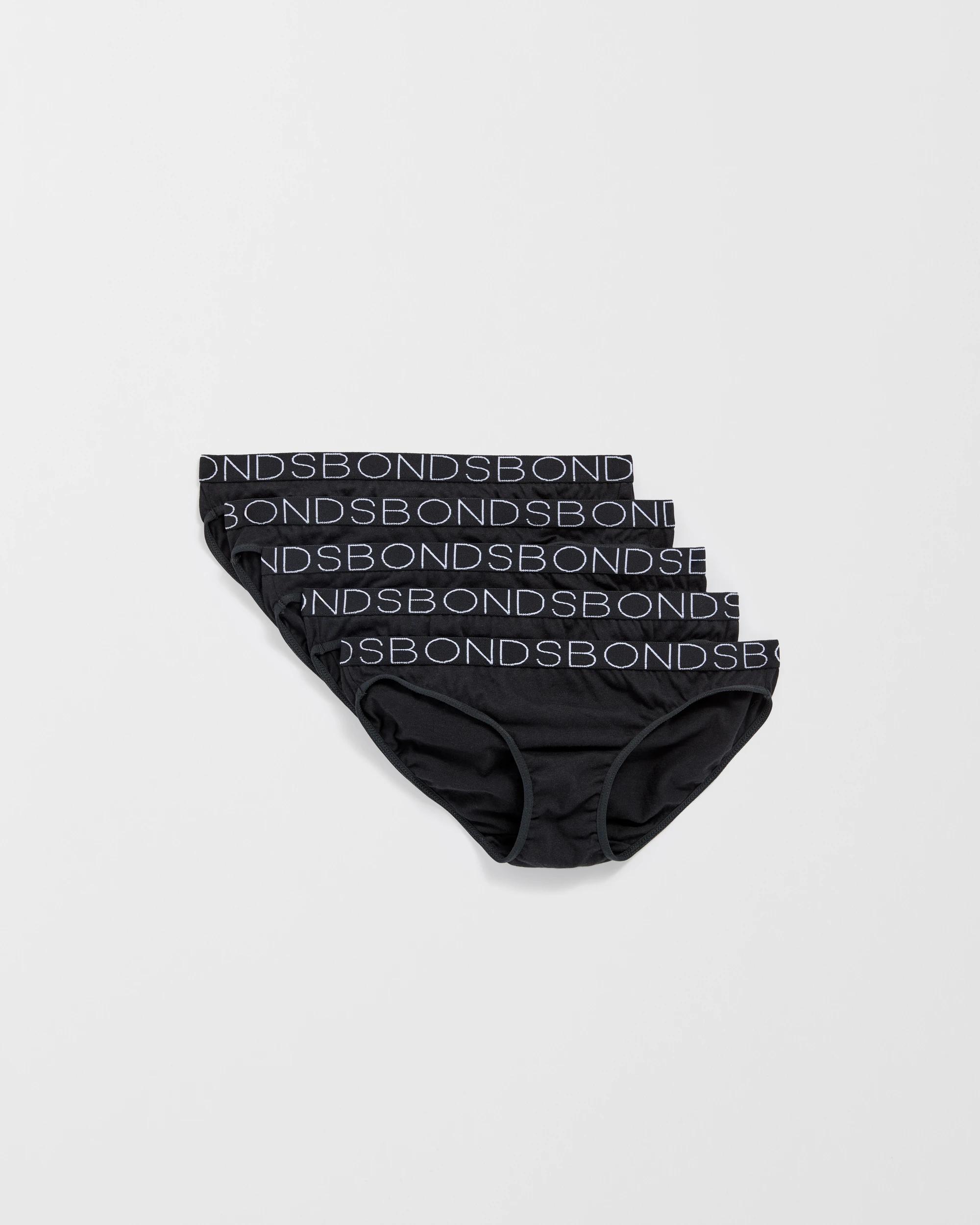 1 Bonds Girls 5 Pack Bikini Briefs UWCE5A_BAC  BLACK, 1 of 1