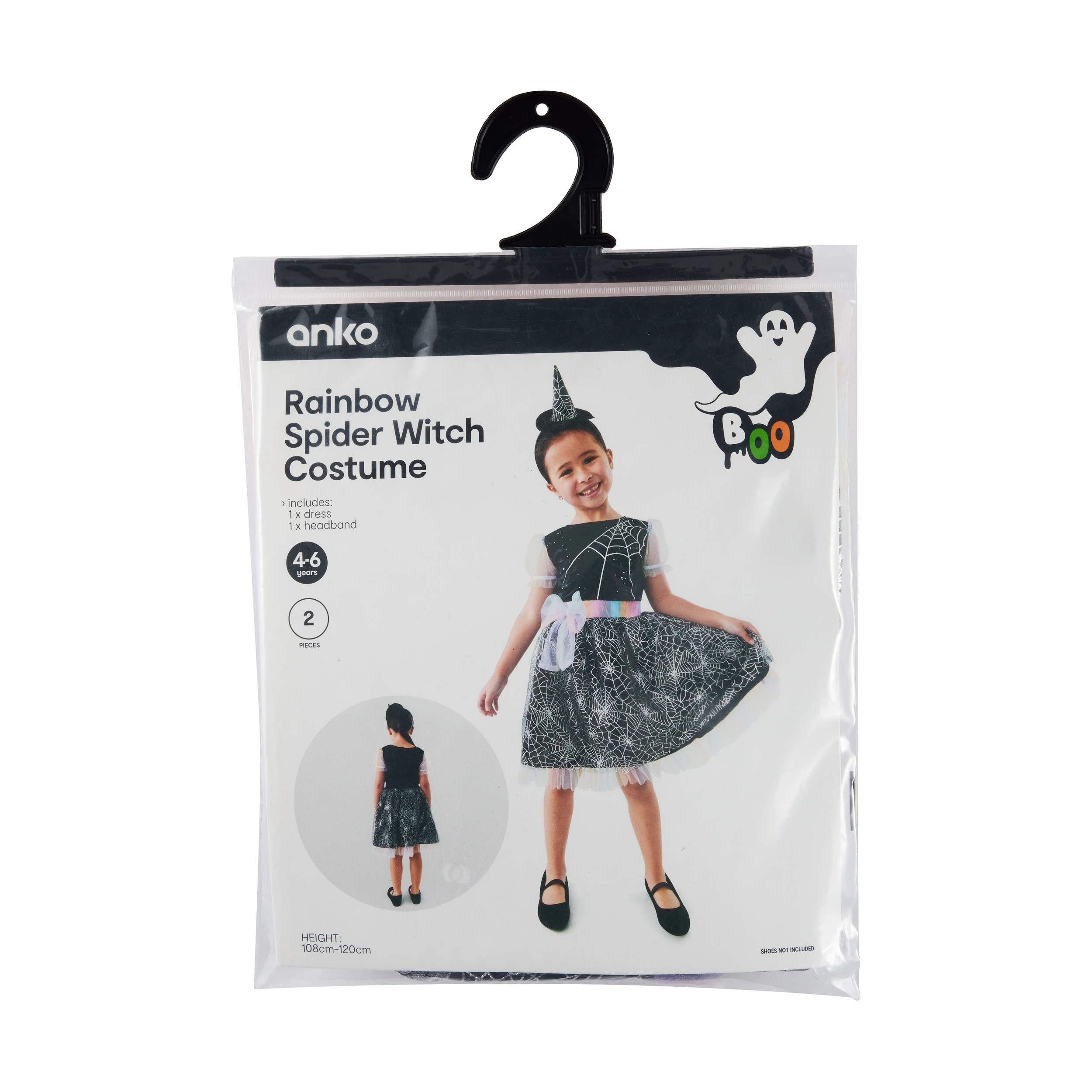 9 2 Piece Rainbow Spider Witch Costume - Ages 4-6, 9 of 10