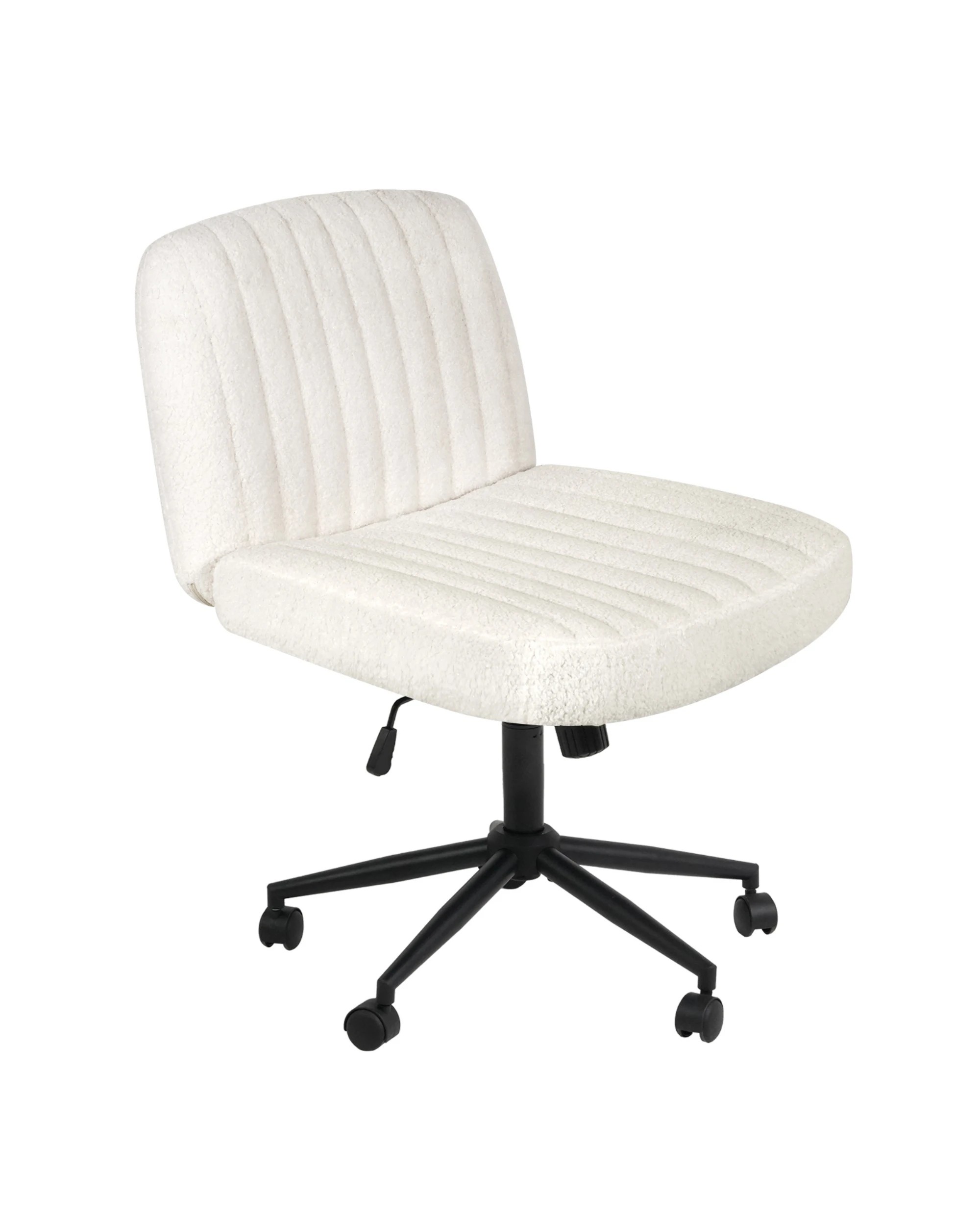 1 Advwin Armless Office Chair with Wheel White, 1 of 9