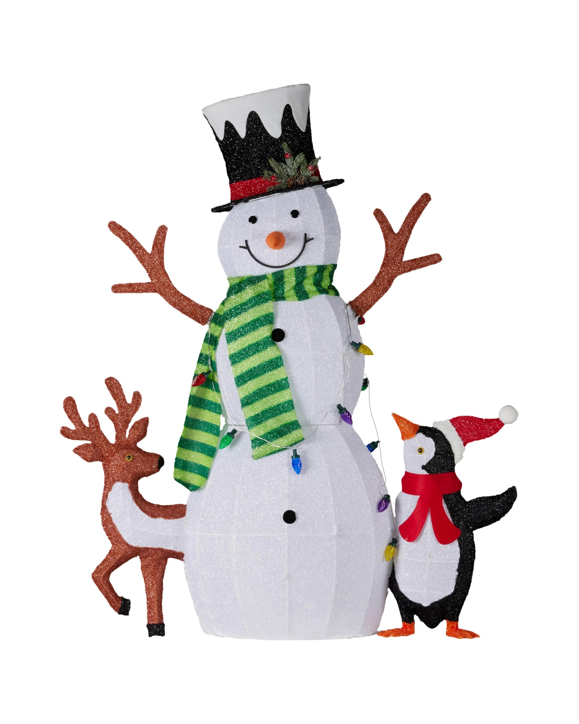 2 Christabelle 1.2m Christmas Snowman Display Indoor Outdoor with LED Lights and Animals Decoration, 2 of 4