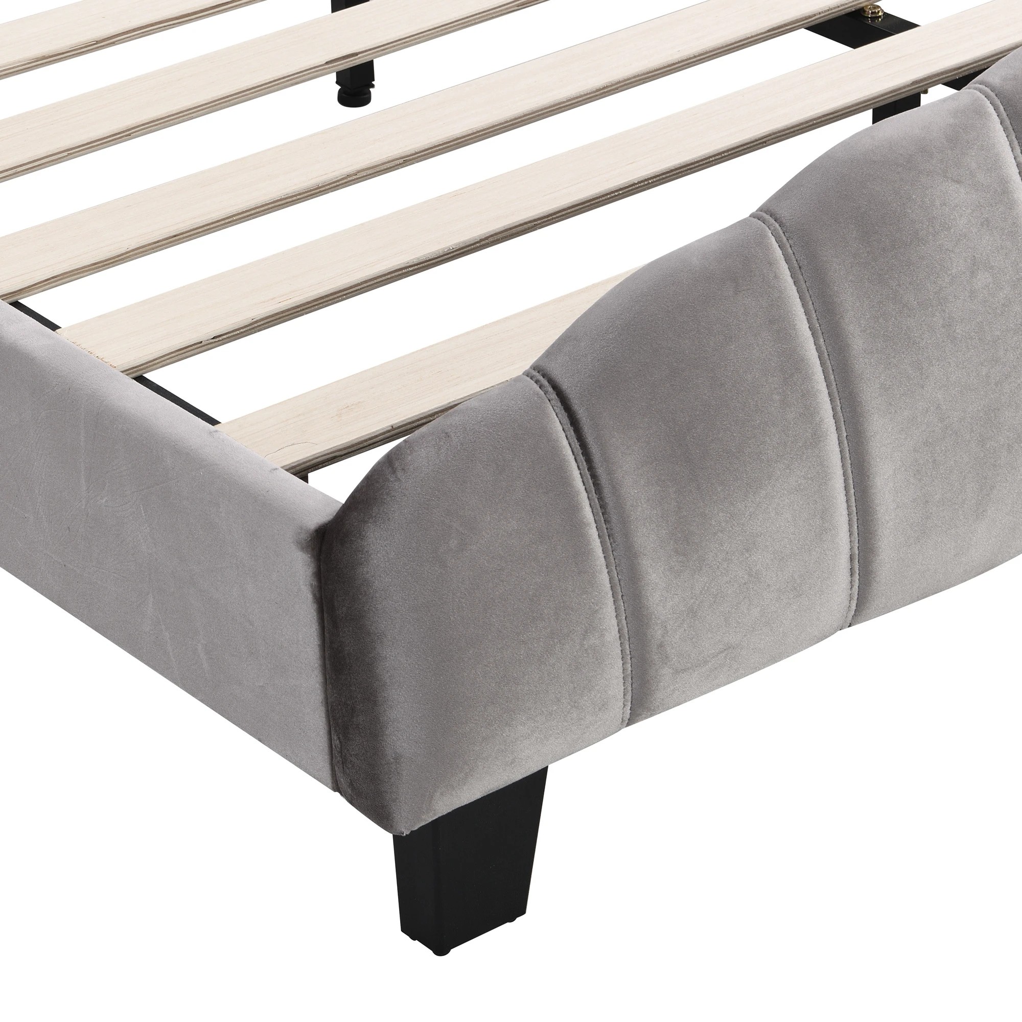 6 IHOMDEC BEF04 Queen Size Bed Frame Base - Grey - Grey, 6 of 10