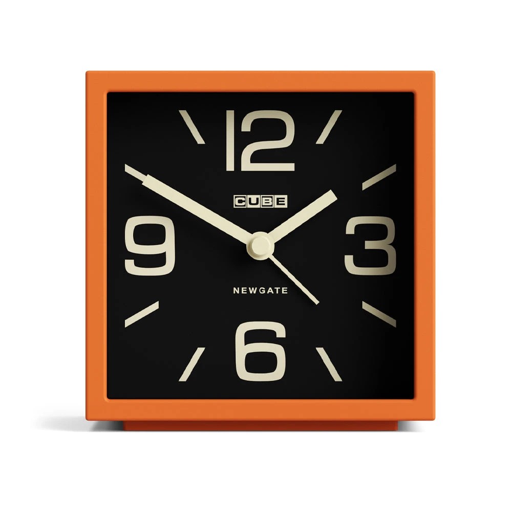 1 Newgate Cube Mantel Clock-Pumpkin Orange - Orange, 1 of 4