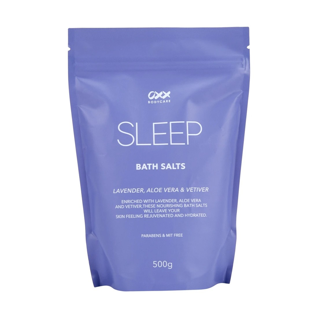 1 OXX Bodycare Sleep Bath Salts 500g - Aloe Vera, Lavender and Vetiver, 1 of 4
