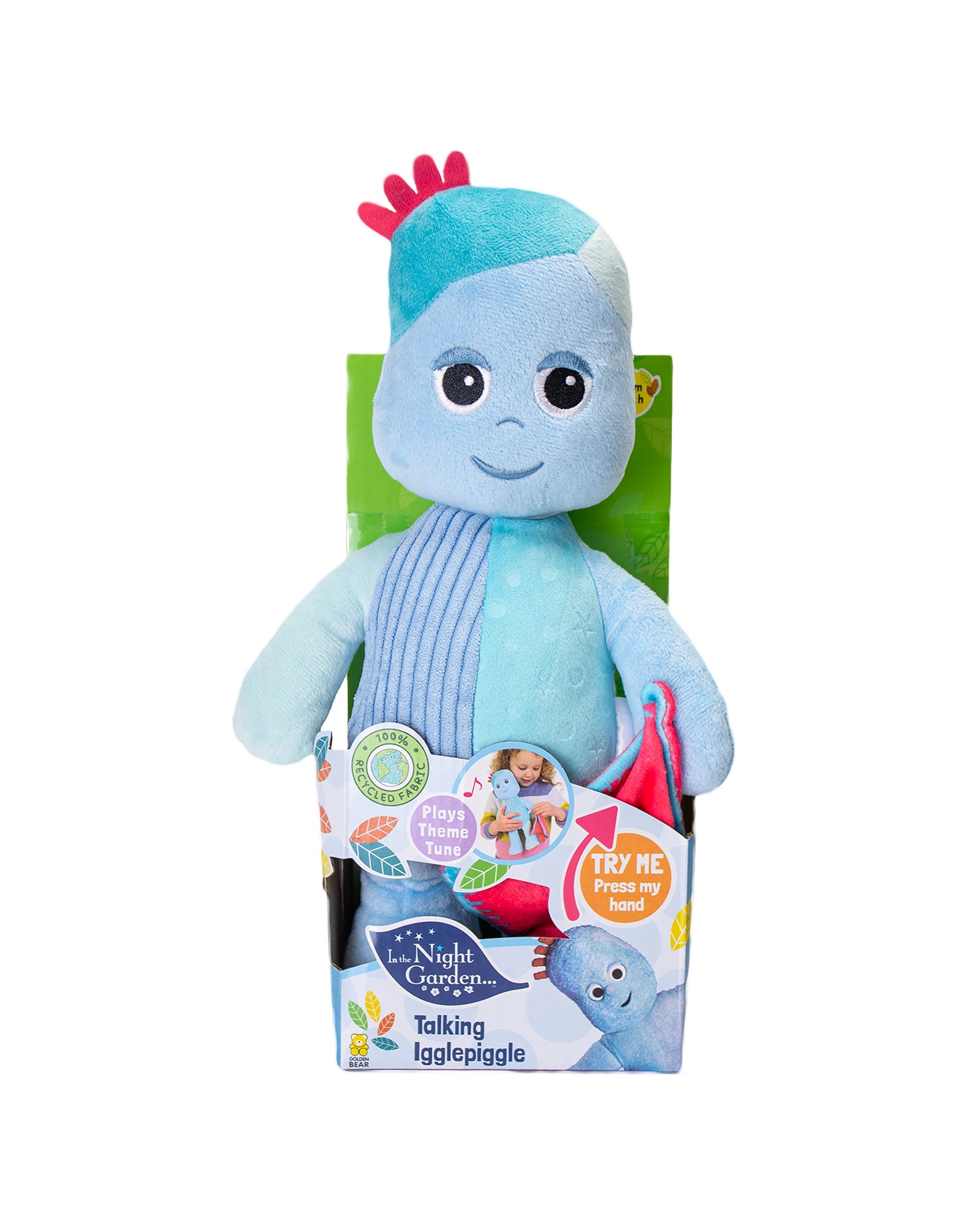 1 In the Night Garden - Talking Igglepiggle, Interactive Soft Toy, 32cm (Height) - Blue, 1 of 2