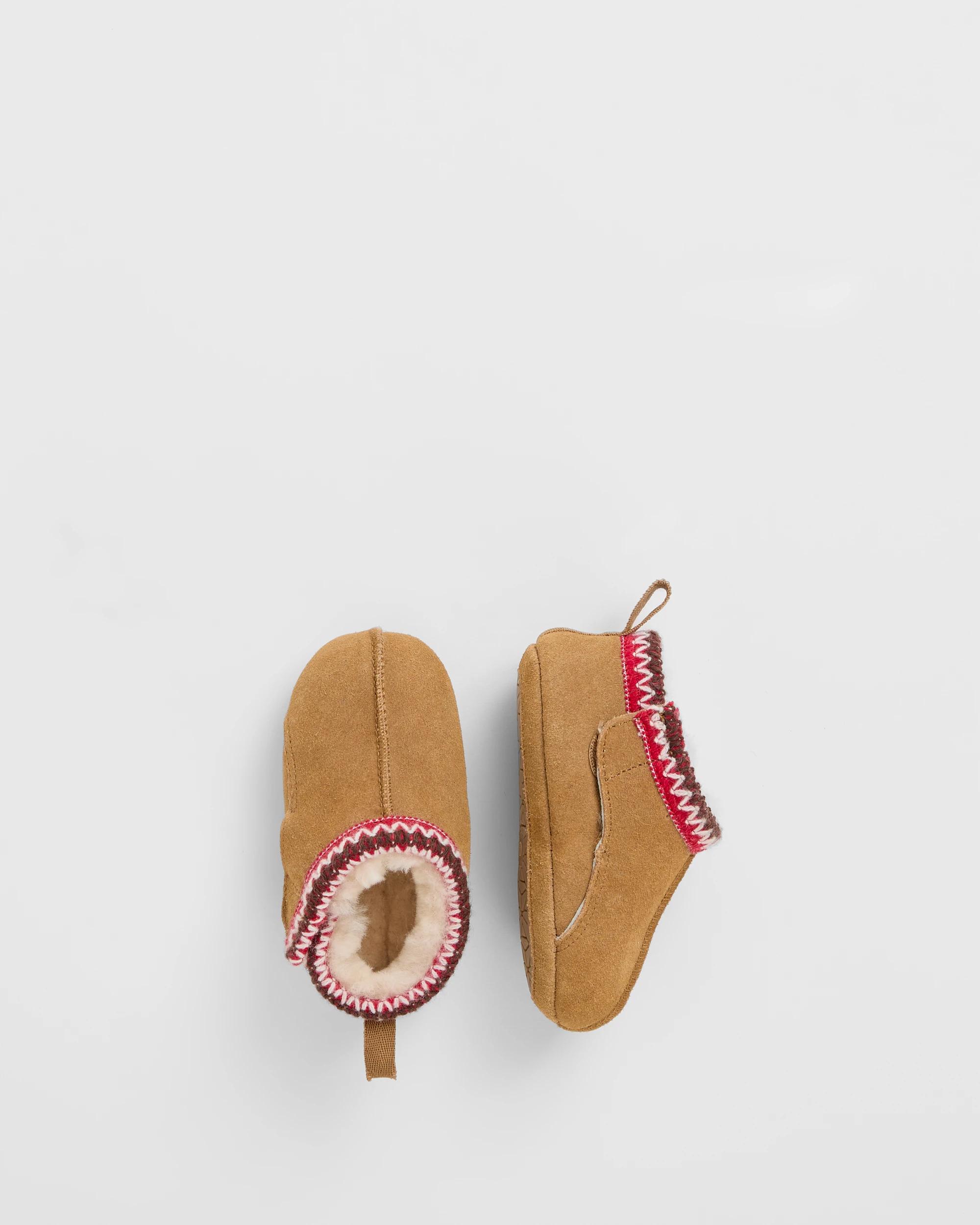 3 Australian Design Ugg Boots and Slippers Baby Australian Design First Walker Suede Leather Slippers CHESTNUT, 3 of 3