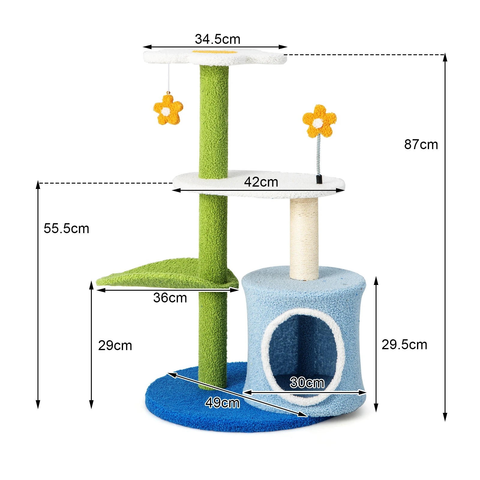 2 Costway 4-Tier Modern Cat Tree Tower w/Sisal Scratching Post Cat Entertainment Furniture, 2 of 5