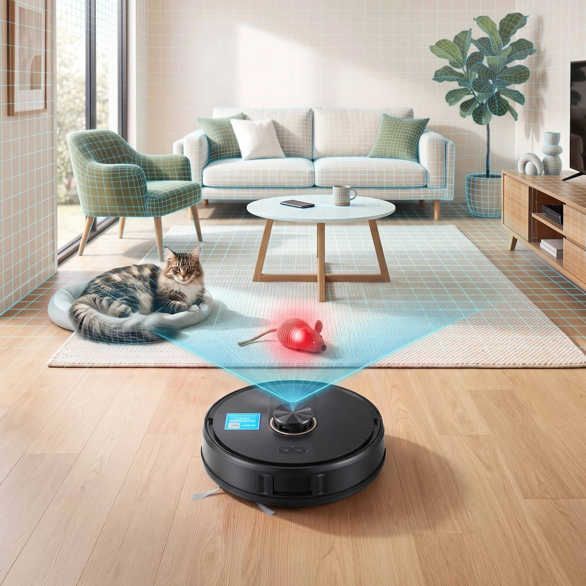 8 DEVANTI Robot Vacuum and Mop, Self-Empty APP Control 6000Pa LDS Laser 3in1 - Black, 8 of 8