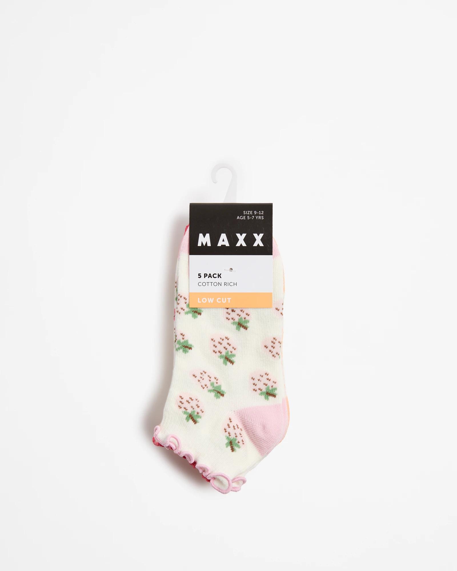 3 Girls Fruit Patterned Low Cut Socks 5 Pack - Maxx FRUITS, 3 of 3
