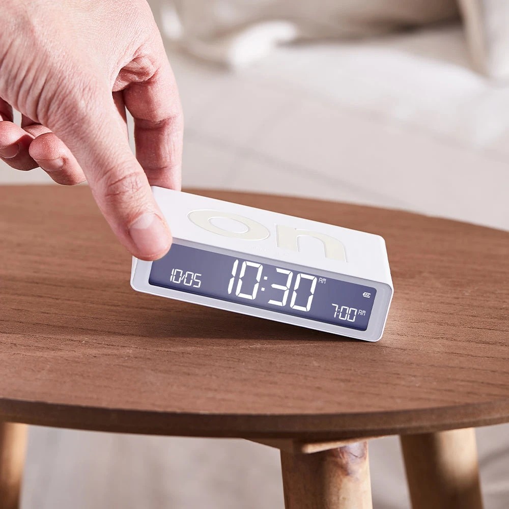 5 Lexon Flip Classic Reversible Alarm Clock - White - White, 5 of 5