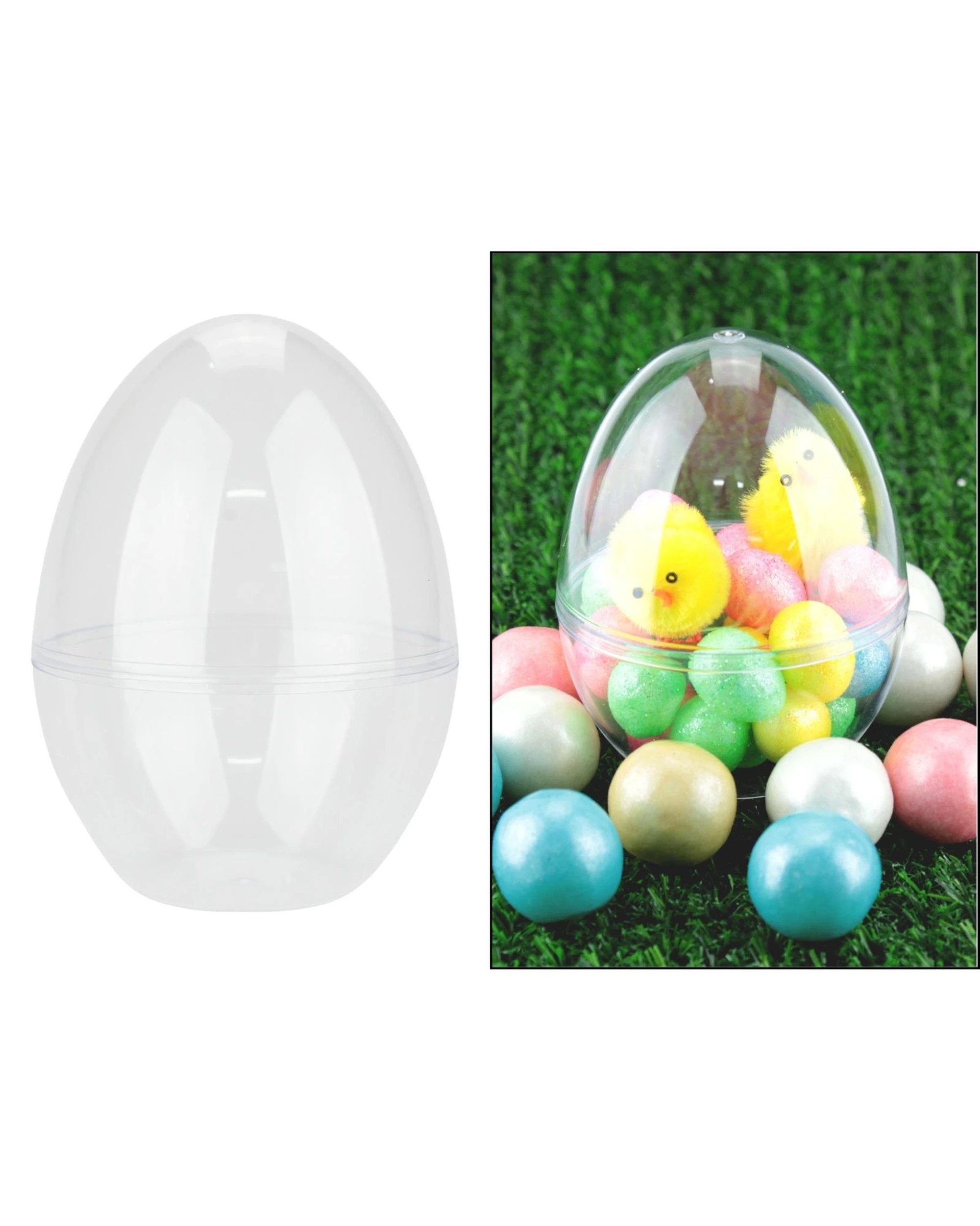 1 Partyrama Clear Plastic Fillable Egg 9cm, 1 of 5