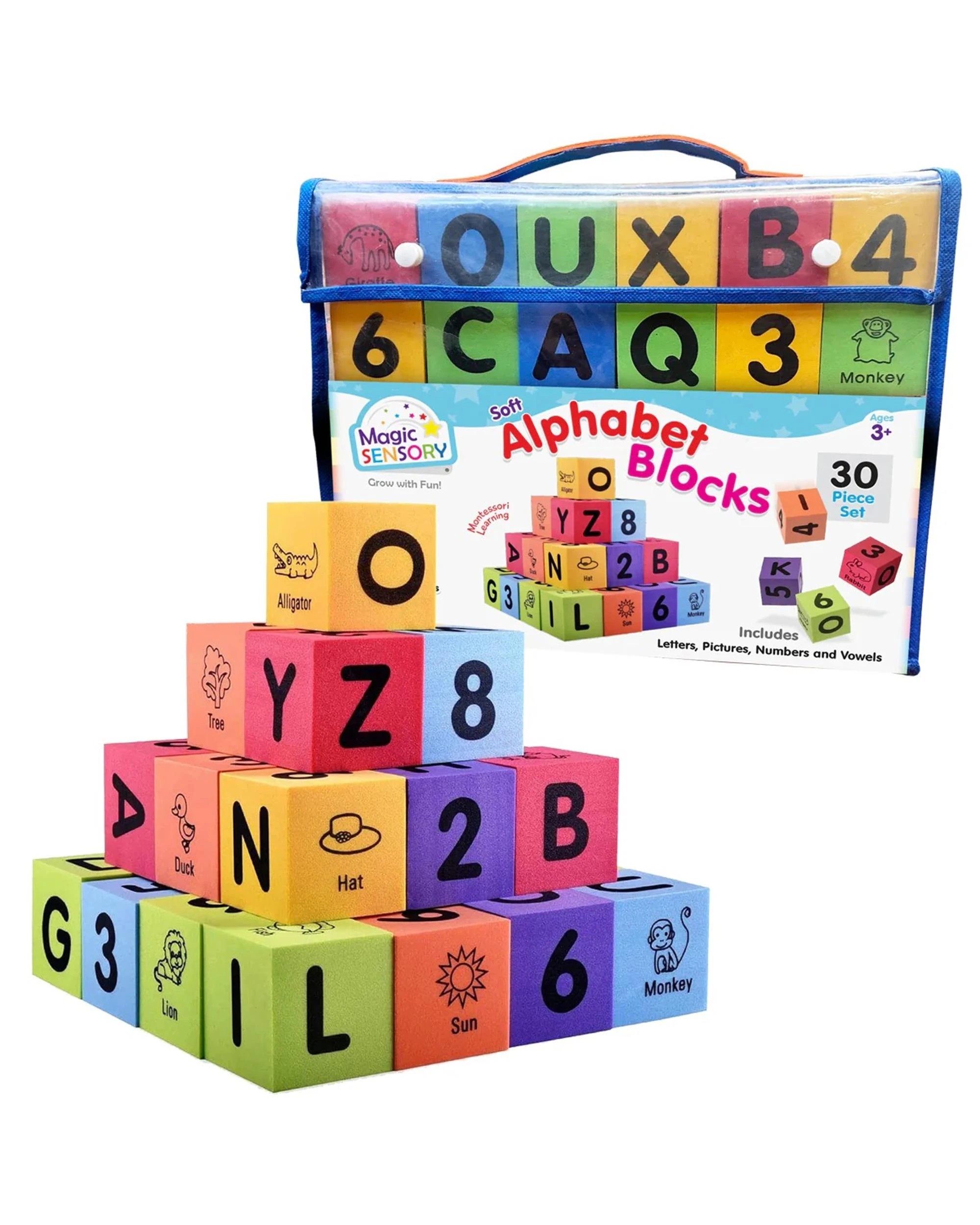 1 Magic Sensory Soft Alphabet and Numbers Foam Blocks 30 Piece Set, 1 of 5