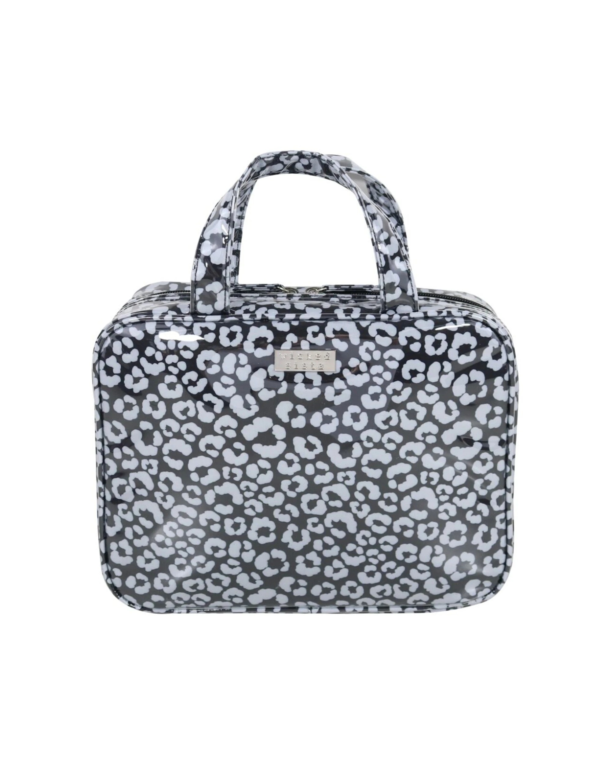 1 Wicked Sista Watercolour Leopard Fold Out Cosmetic Bag Large Waterproof - Pattern, 1 of 2