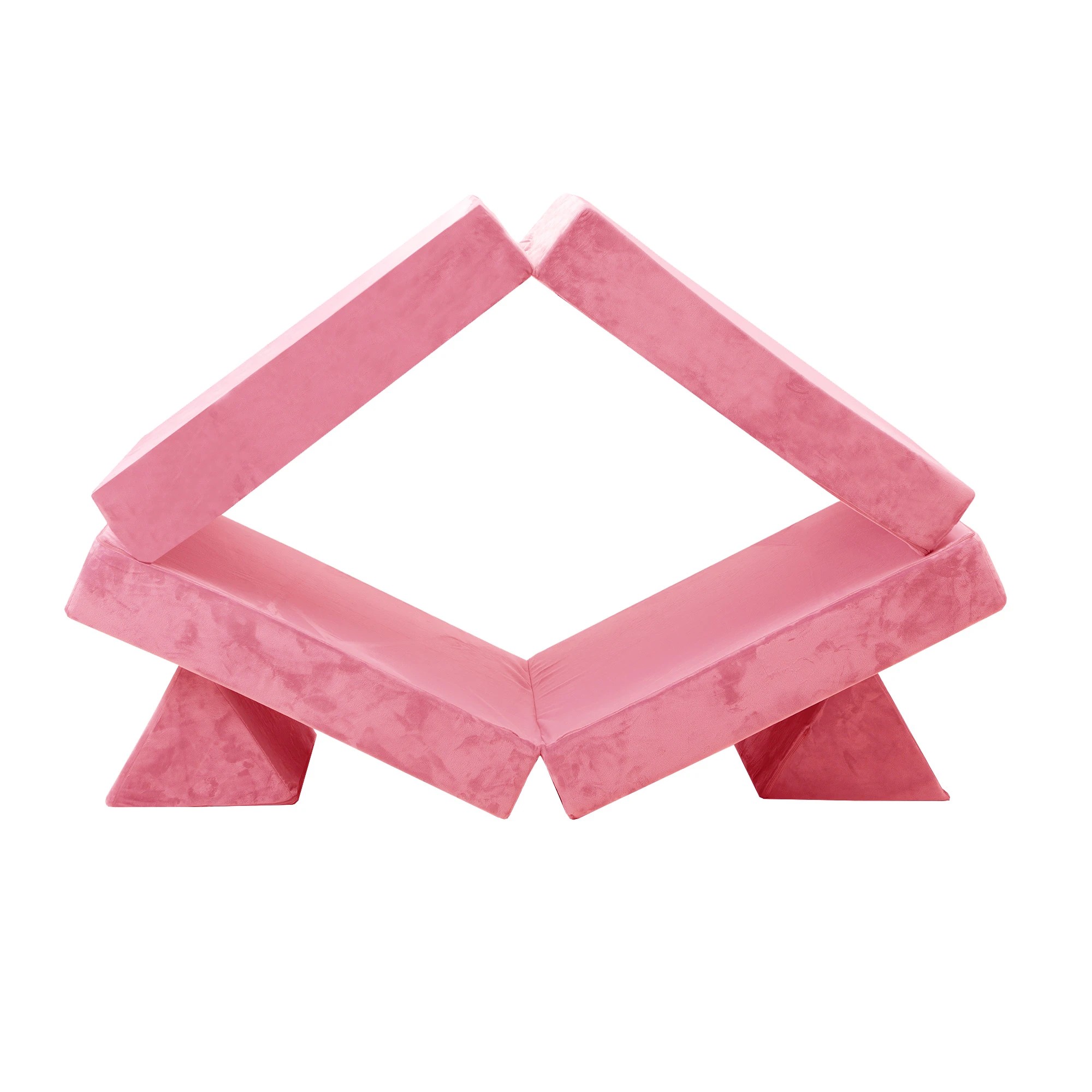 7 Oikiture 4Pcs Kids Play Couch Modular Lounge Cushion Convertible Playset - Pink, 7 of 8