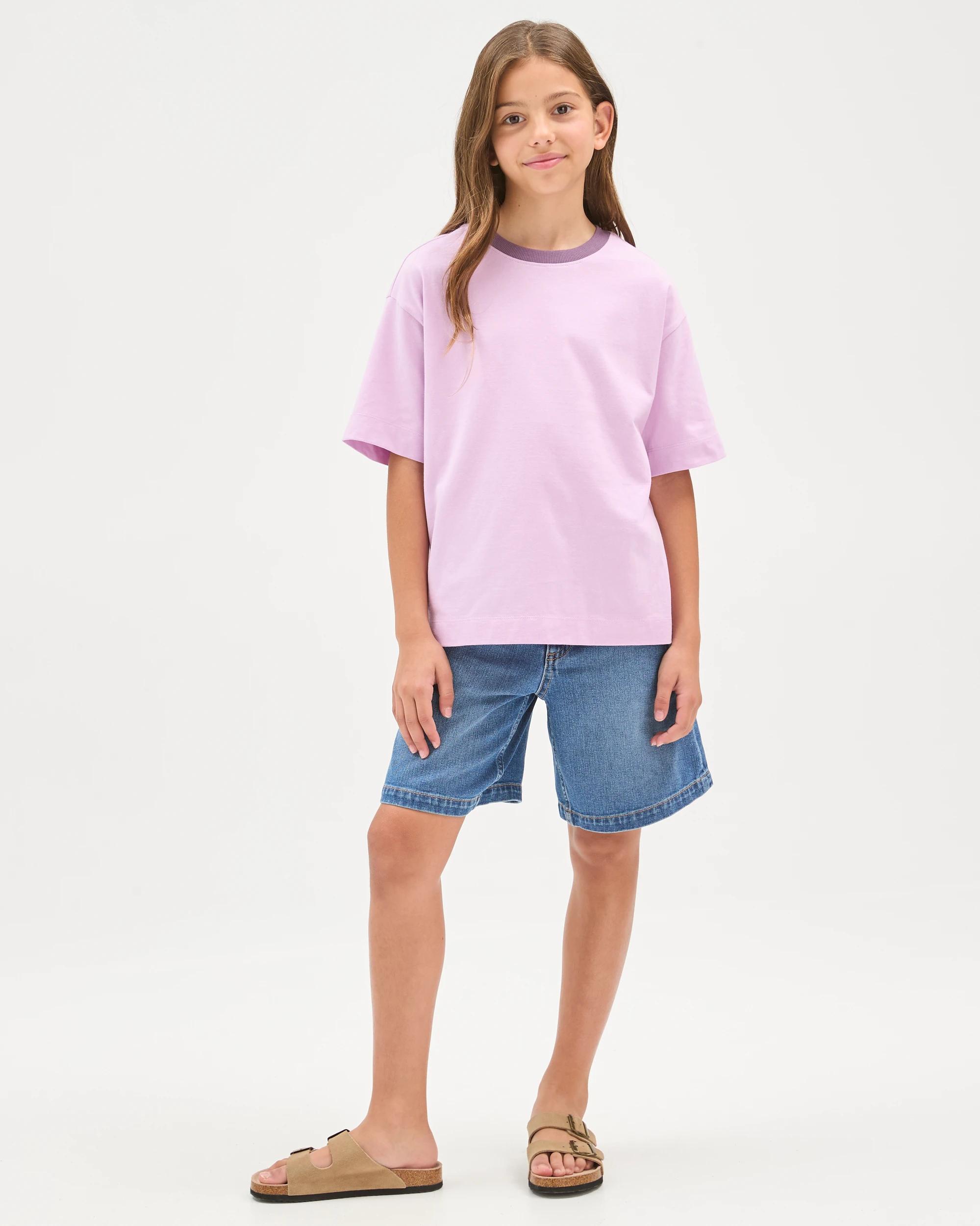 1 Target Kids Organic Cotton Heavyweight Oversized Washed T-Shirt PURPLE, 1 of 7