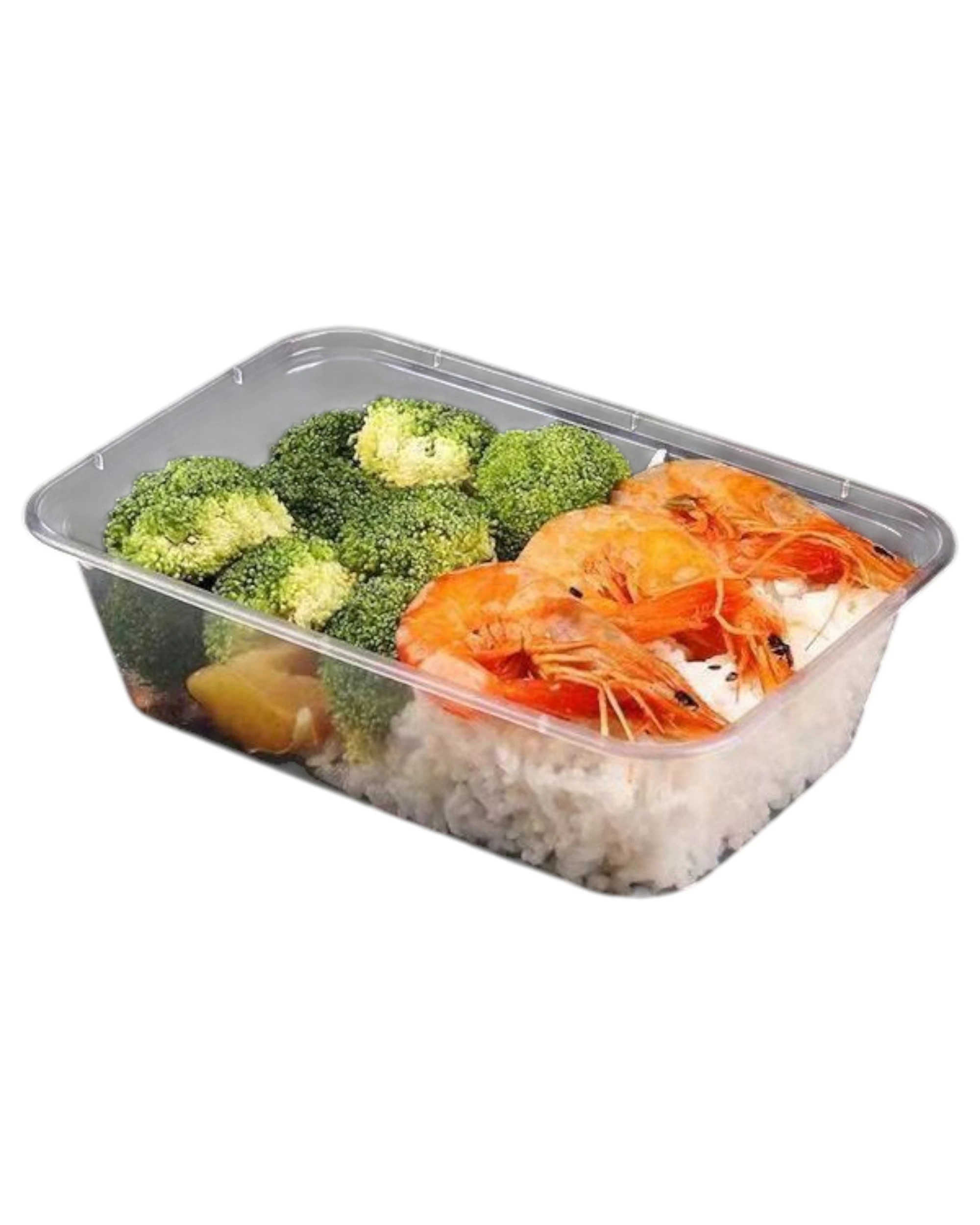 4 Huhtamaki 50 X Rectangular Containers 750ml With Lids Salad Fruit Food Container - Clear, 4 of 4