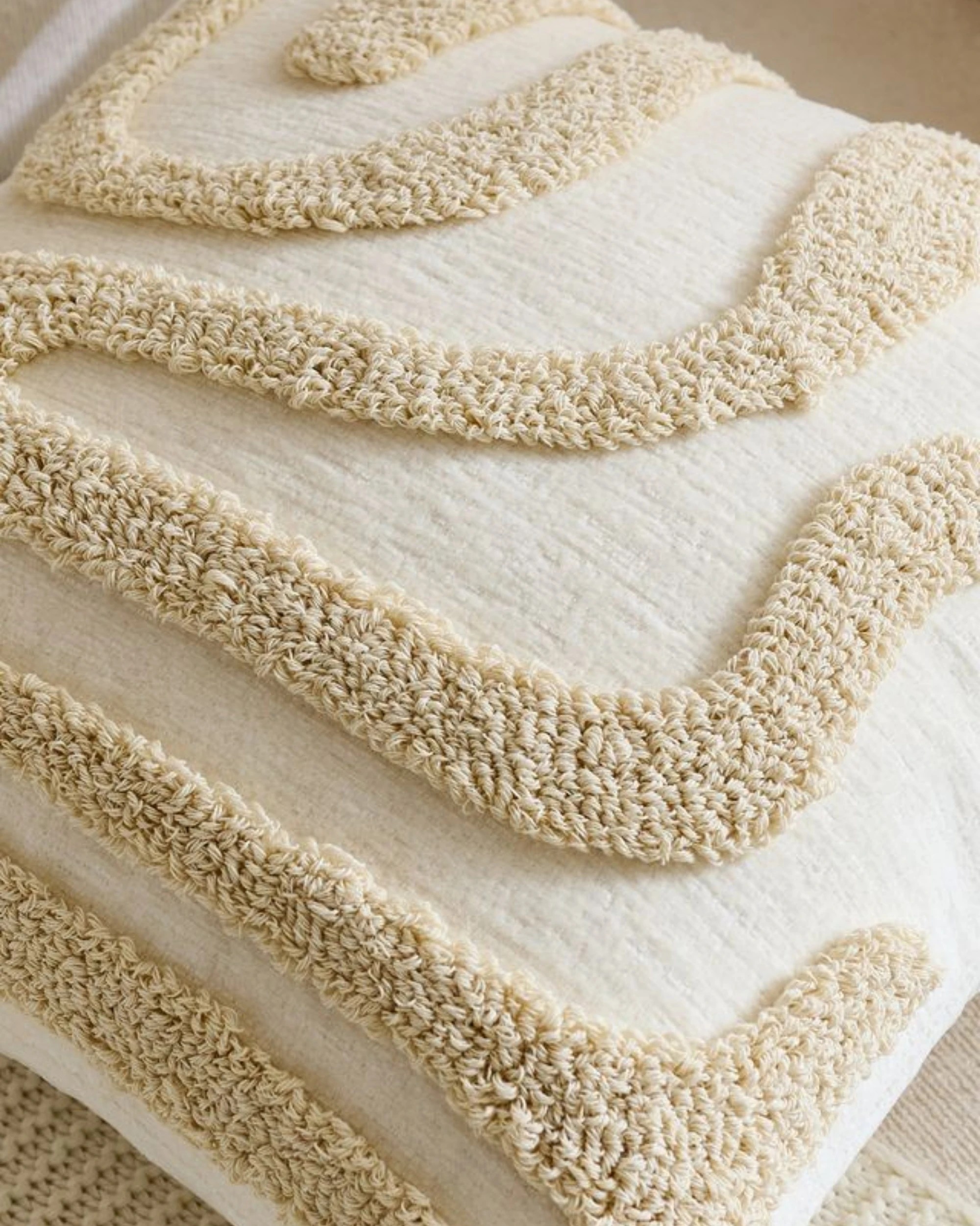 Gioia Casa 2-Pack Tufted Wave Cushion Covers 45cm x 45cm - Beige - Kmart