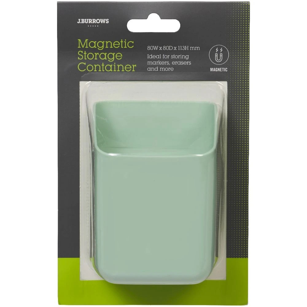 3 J.Burrows Small Magnetic Whiteboard Storage Green, 3 of 3