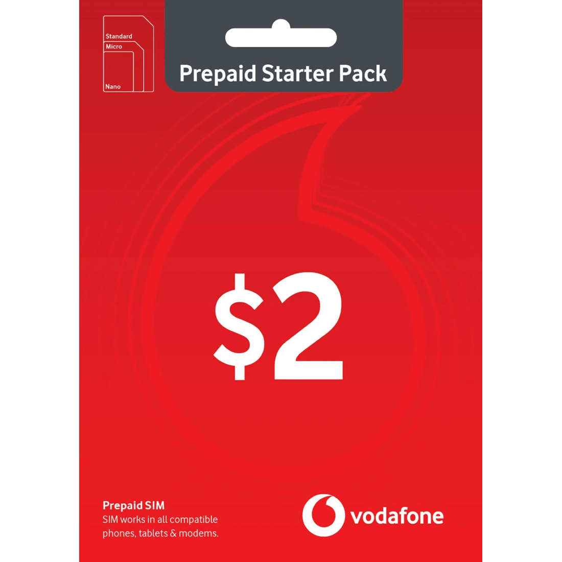 1 Vodafone $2 Prepaid SIM, 1 of 1