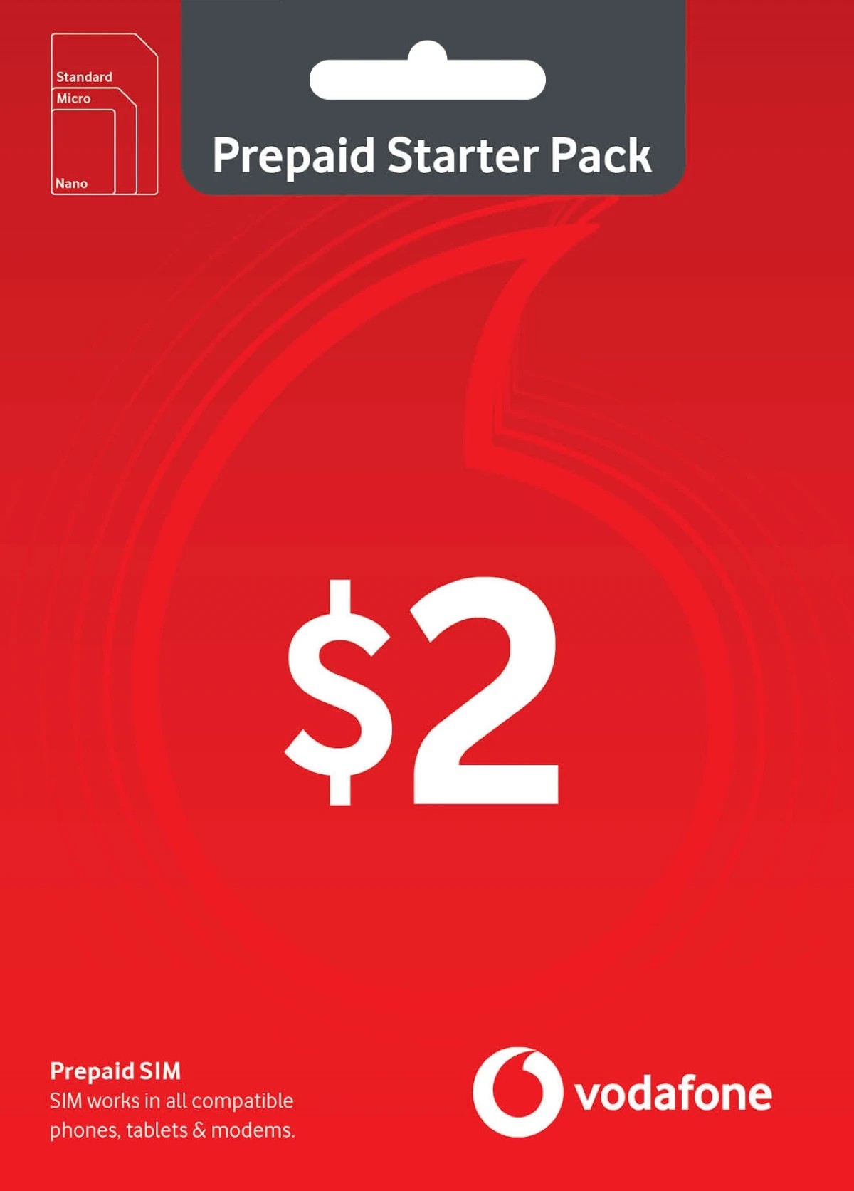 1 Vodafone $2 Prepaid SIM