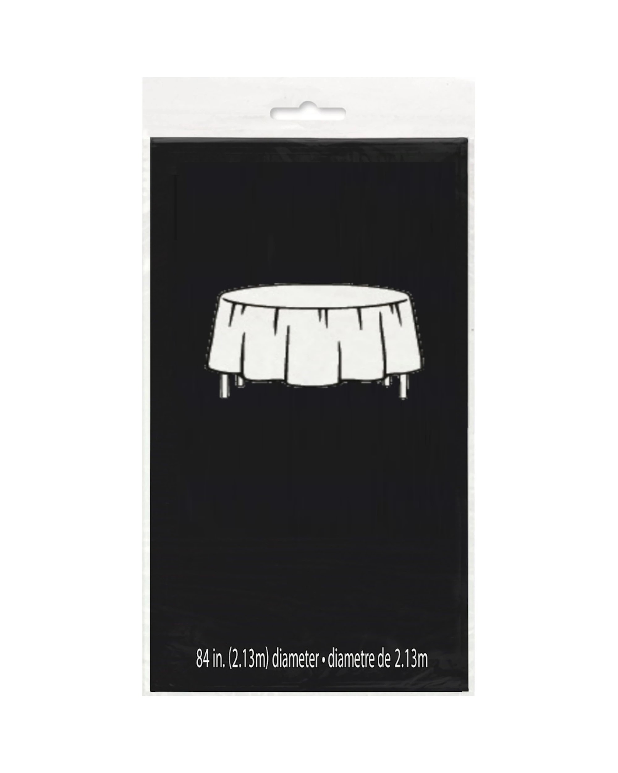 2 Unique Black Round Plastic Tablecloth - Black, 2 of 2