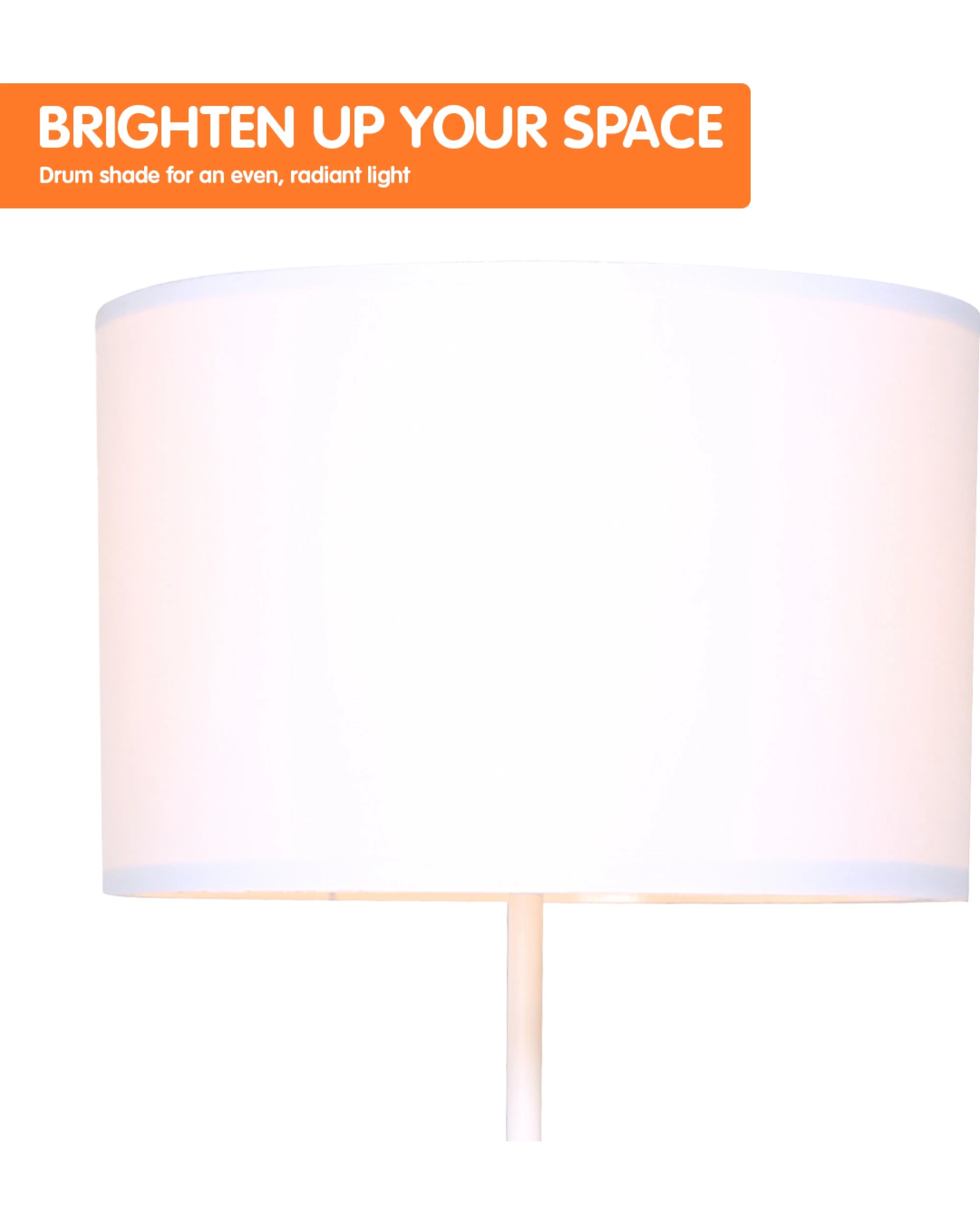 3 Sarantino Metal Tripod Floor Lamp Shade With Wooden Table Shelf, 3 of 6