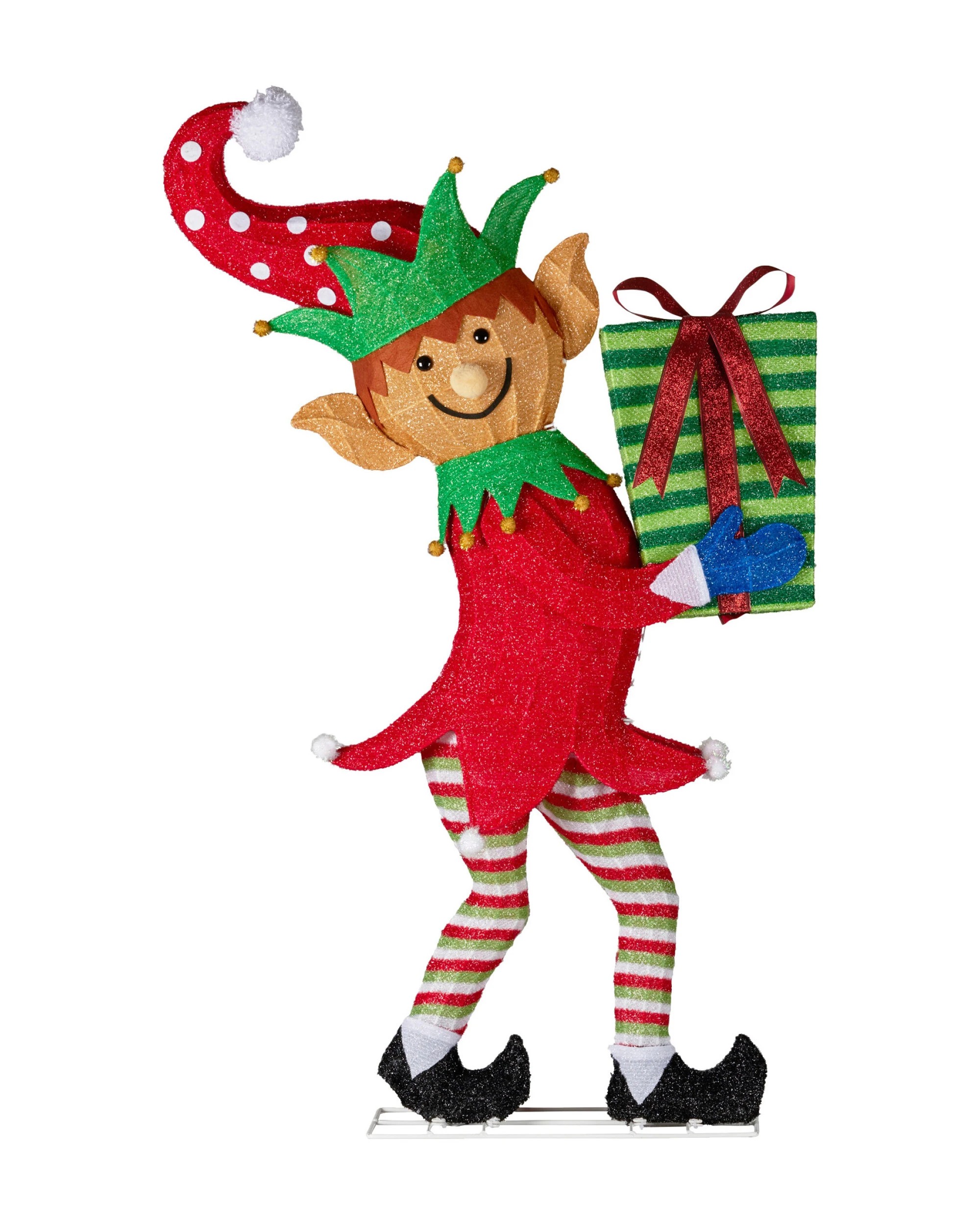 2 Christabelle 1.2m Christmas Elf Display Indoor Outdoor with LED Lights Decoration, 2 of 4