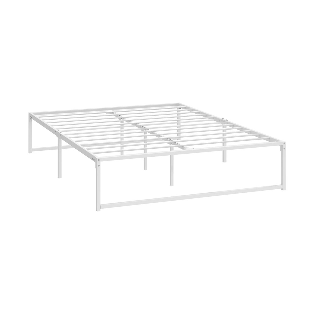 5 Oikiture Metal Bed Frame Queen Size Beds Base Platform
 - White, 5 of 9