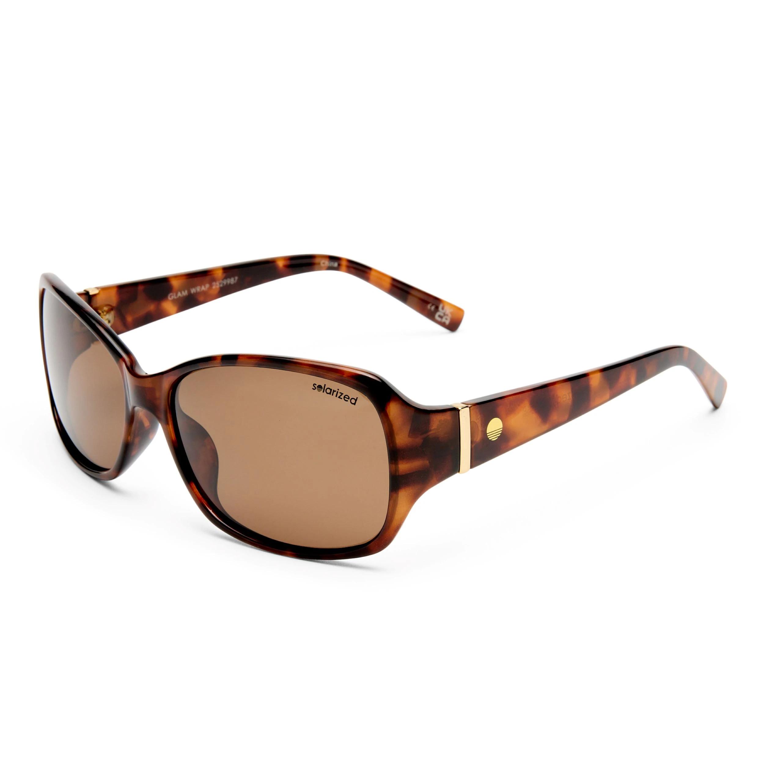 2 SOLARIZED® Glam Wrap Sunglasses, Dark Tortoishell BROWN, 2 of 5