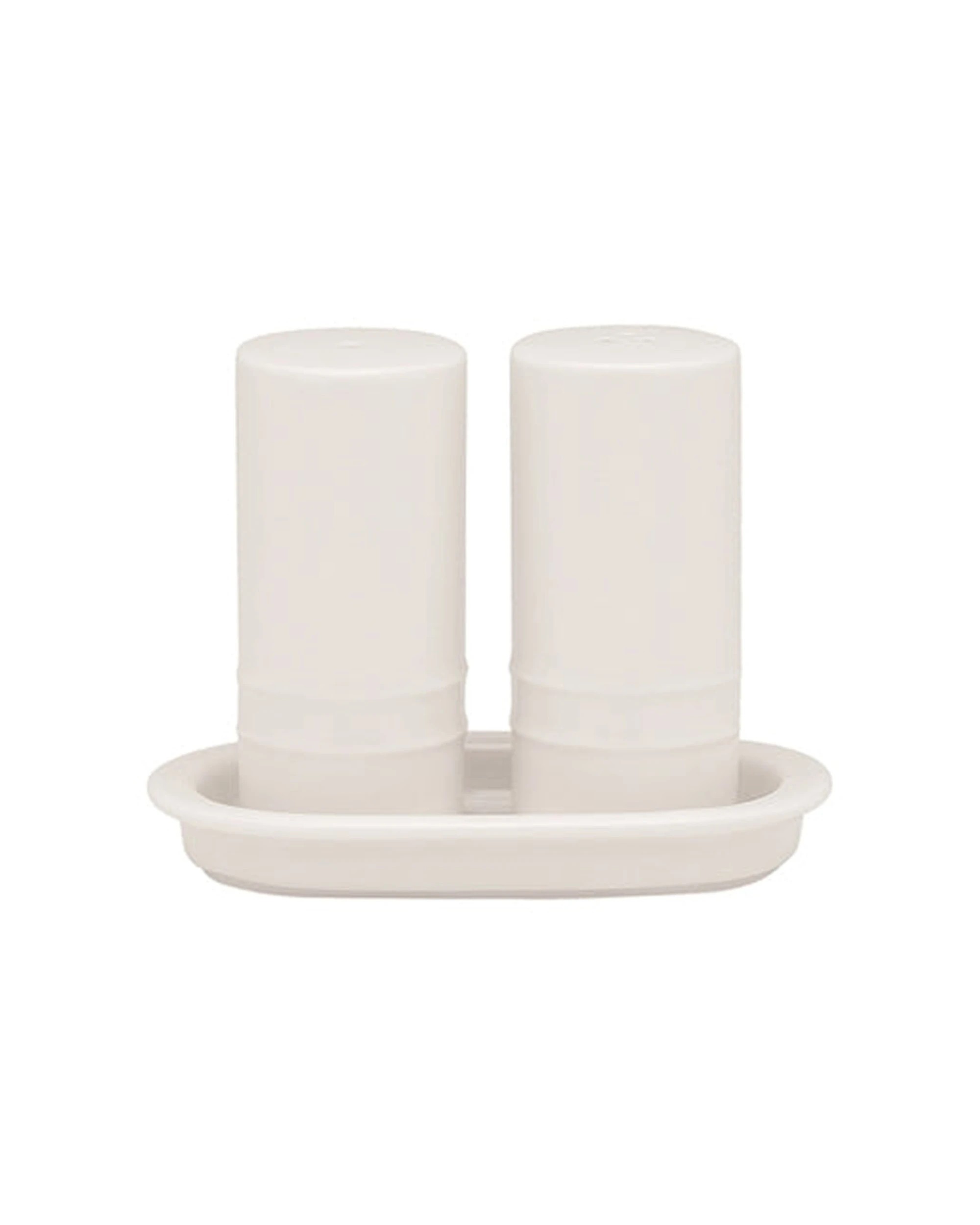 1 Ecology Signature Salt & Pepper Set With Tray Porcelain Elegant Tableware - White, 1 of 1