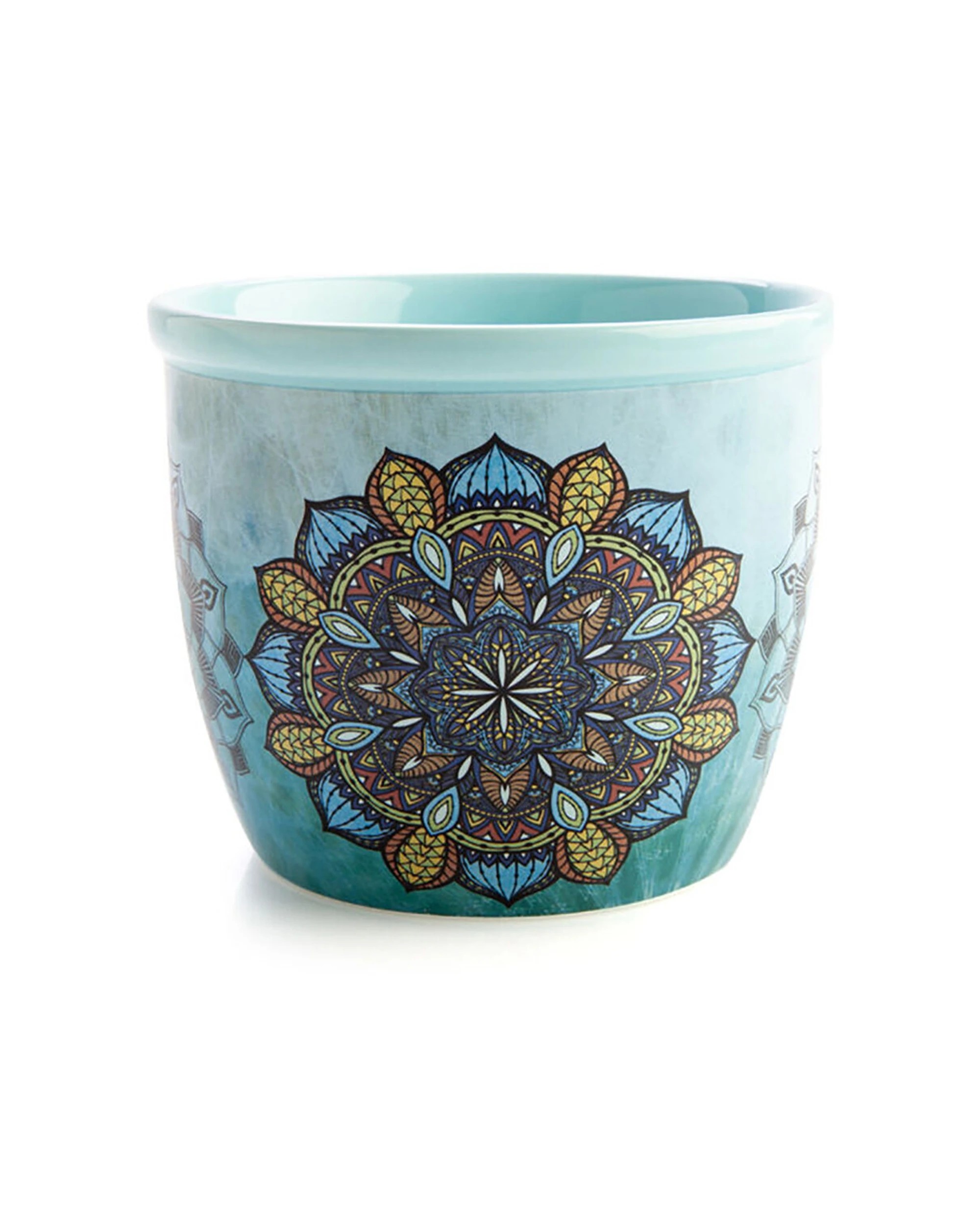 1 MDI Smudge Bowl Sage & Incense Burner Ceramic Mandala 12.5x10.5cm - Blue, 1 of 5